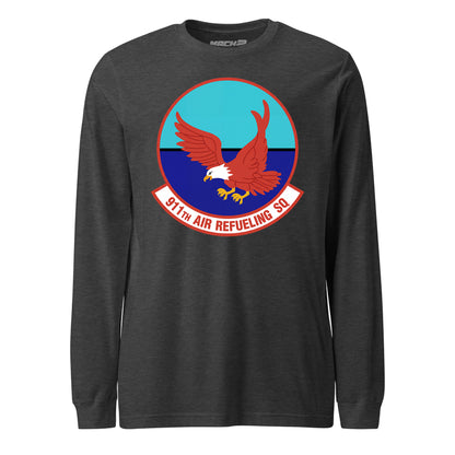 Mach2 Squadron Upload | 911TH AIR REFUELING SQUADRON | Long Sleeve | Charcoal Heather | MACH-LONG-SLEEVE-FRONT-CHARCOAL.jpg
