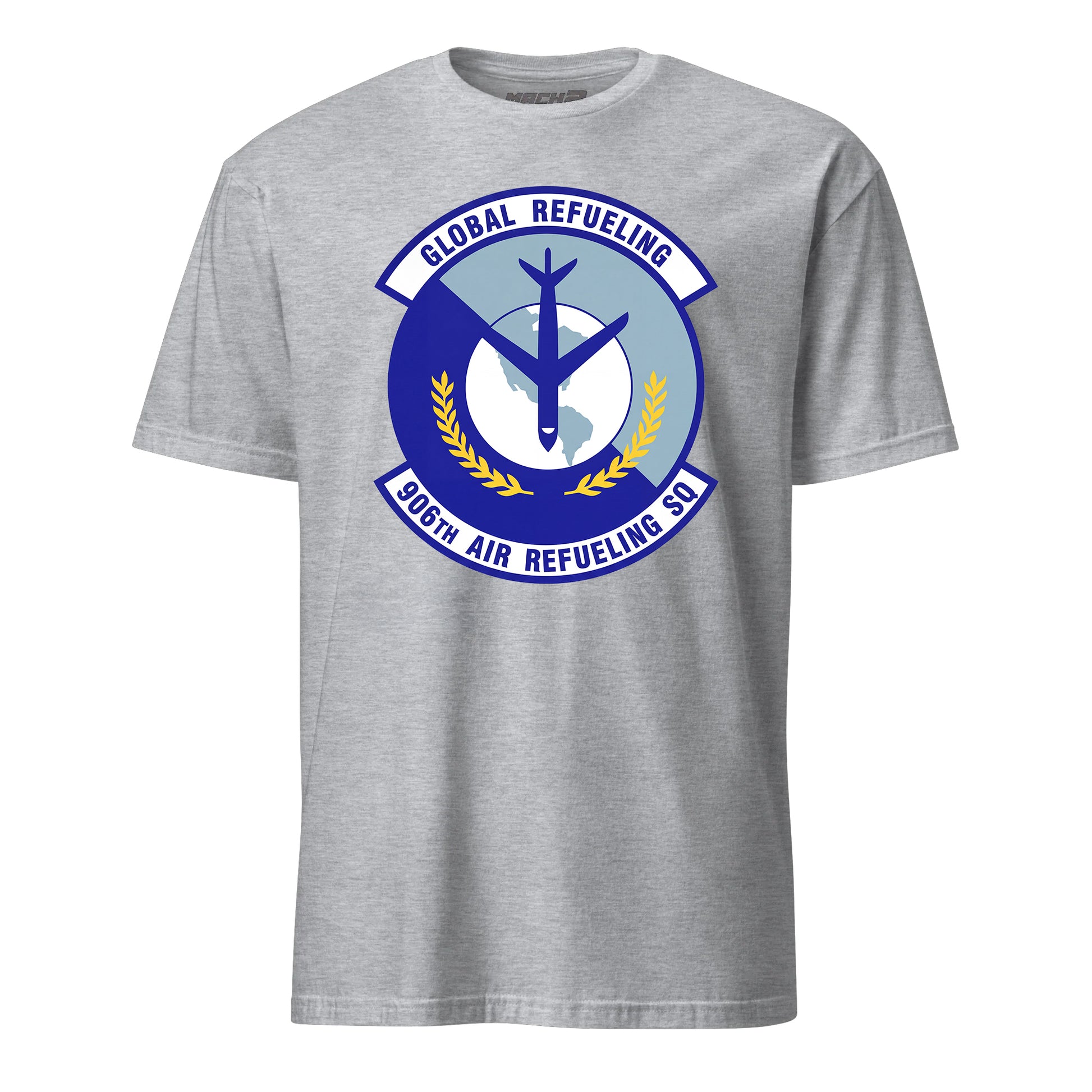 Mach2 Squadron Upload | 906TH AIR REFUELING SQUADRON | T-Shirt | Heather Grey | MACH-SHORT-SLEEVE-FRONT-GREY.jpg