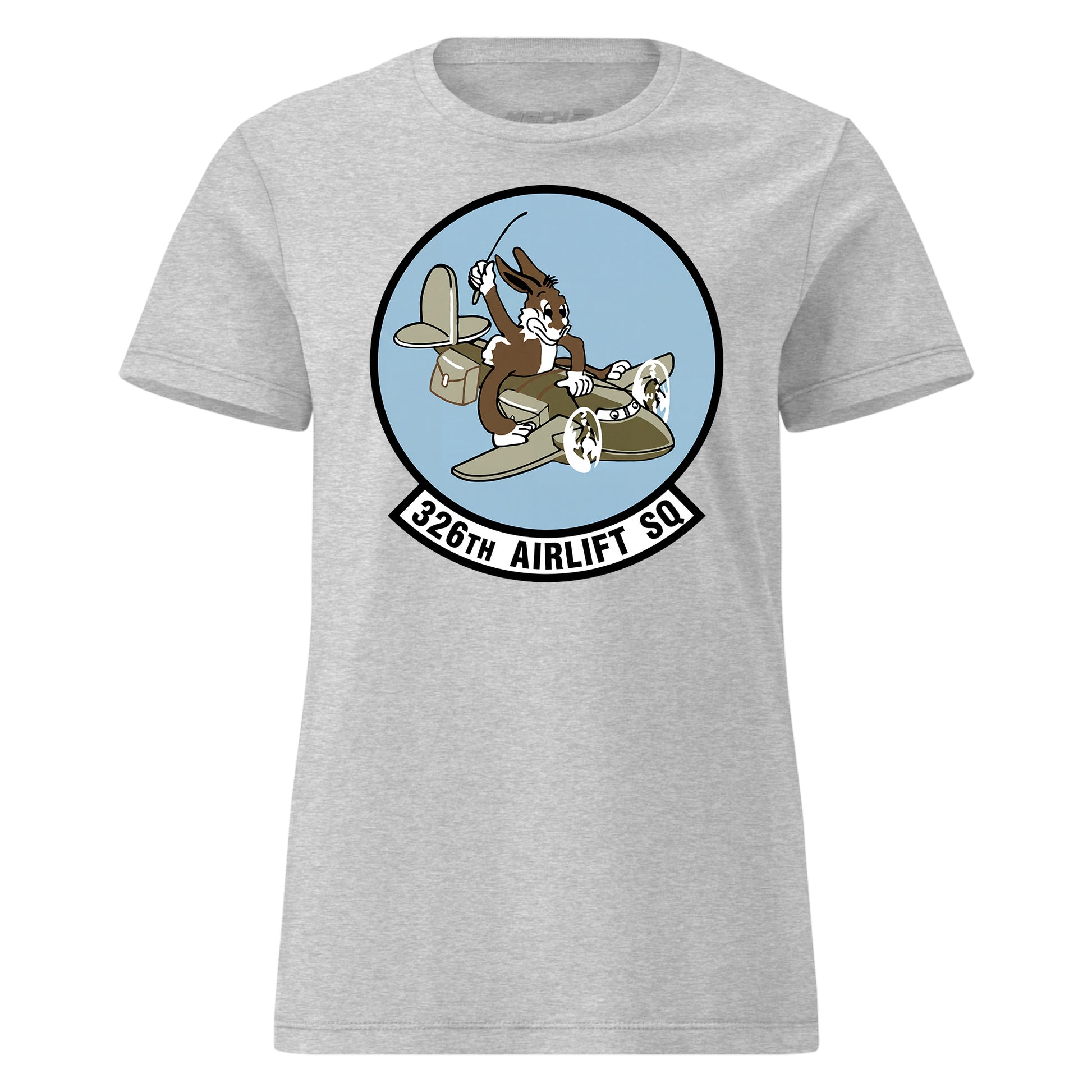 Mach2 Squadron Upload | 326TH AIRLIFT SQUADRON | Womens | Heather Grey | MACH-WOMENS-FRONT-GREY.jpg