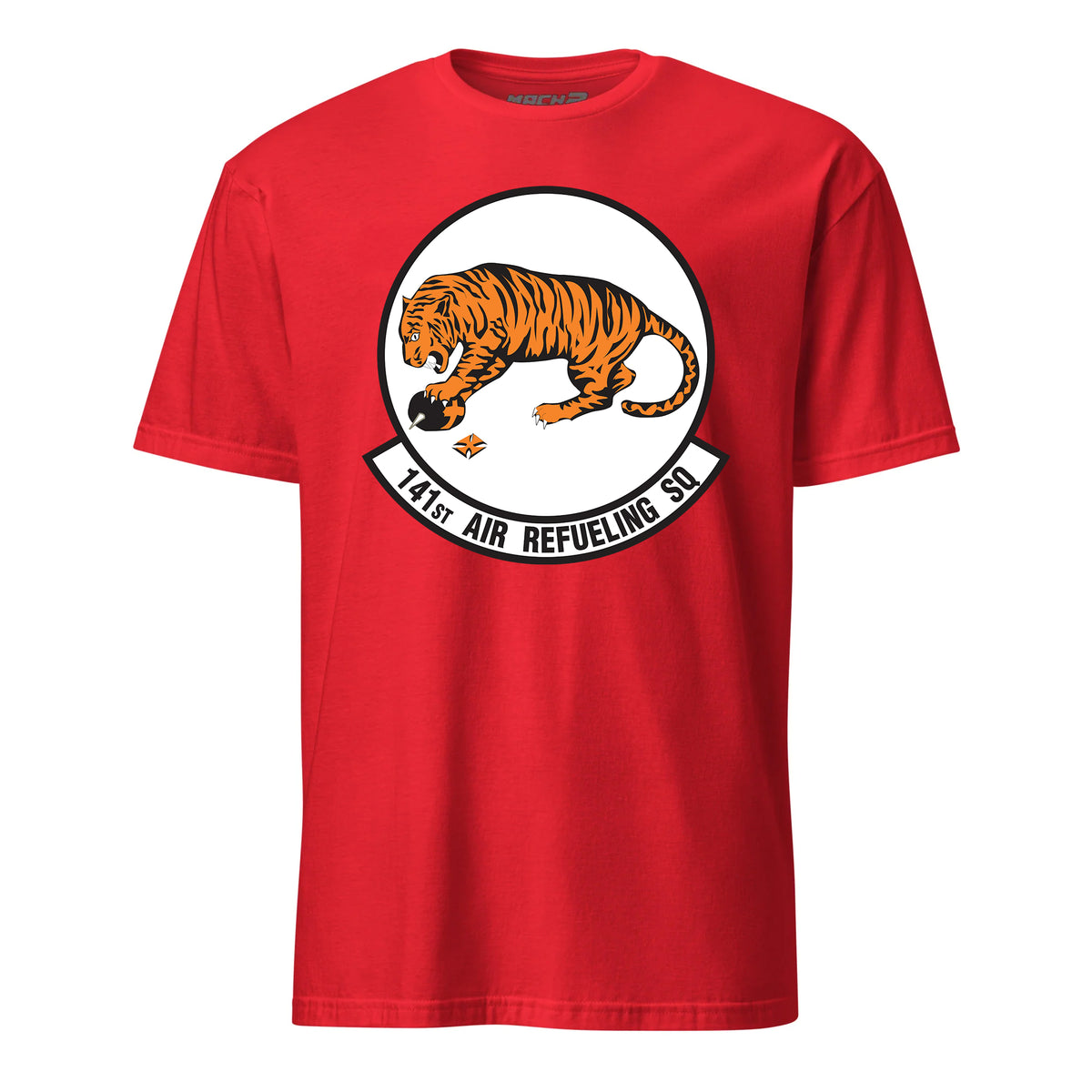 Mach2 Squadron Upload | 141ST AIR REFUELING SQUADRON | T-Shirt | Red | MACH-SHORT-SLEEVE-FRONT-RED.jpg