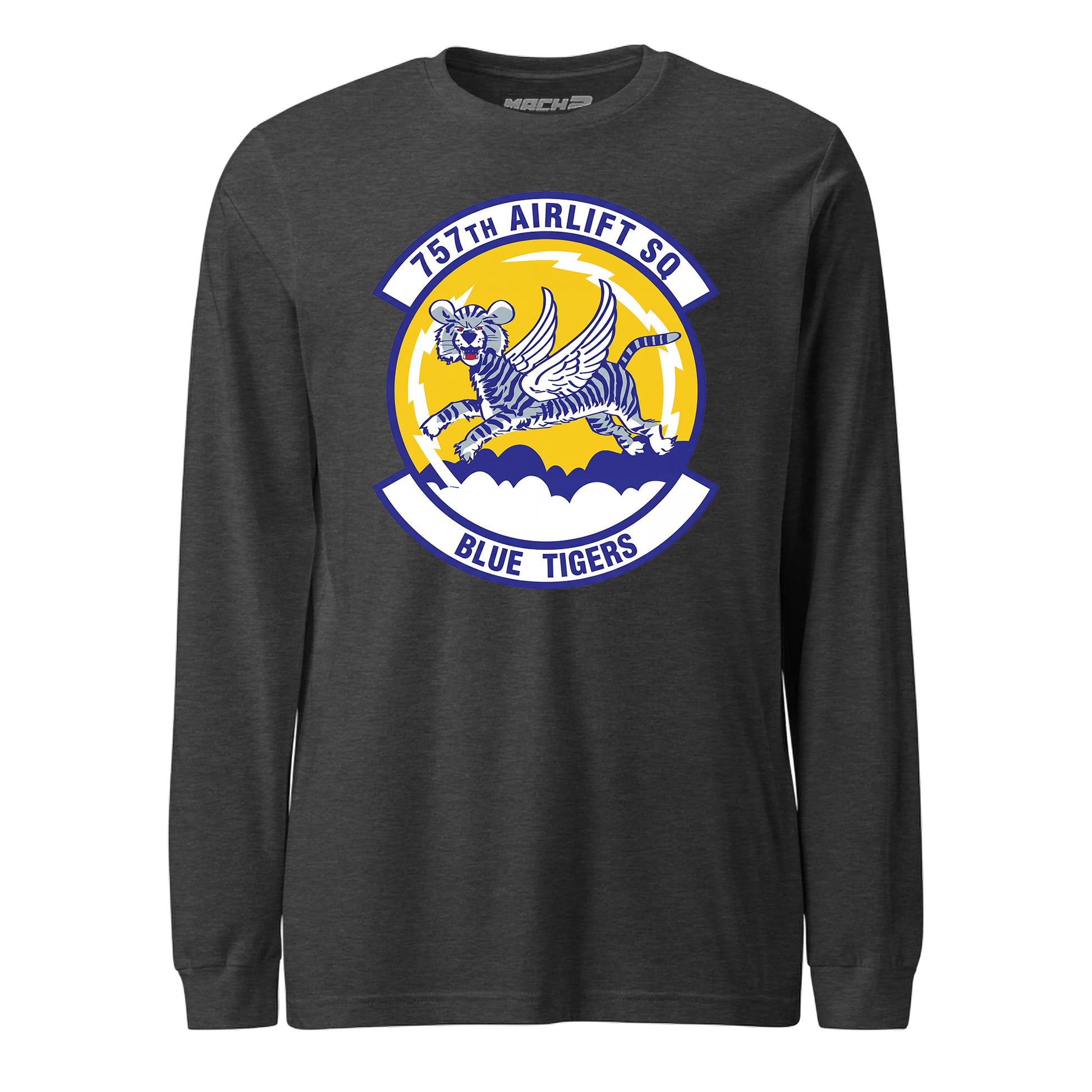 Mach2 Squadron Upload | 757TH AIRLIFT SQUADRON | Long Sleeve | Charcoal Heather | MACH-LONG-SLEEVE-FRONT-CHARCOAL.jpg