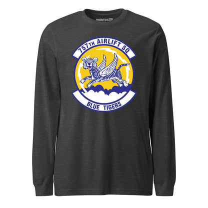 Mach2 Squadron Upload | 757TH AIRLIFT SQUADRON | Long Sleeve | Charcoal Heather | MACH-LONG-SLEEVE-FRONT-CHARCOAL.jpg