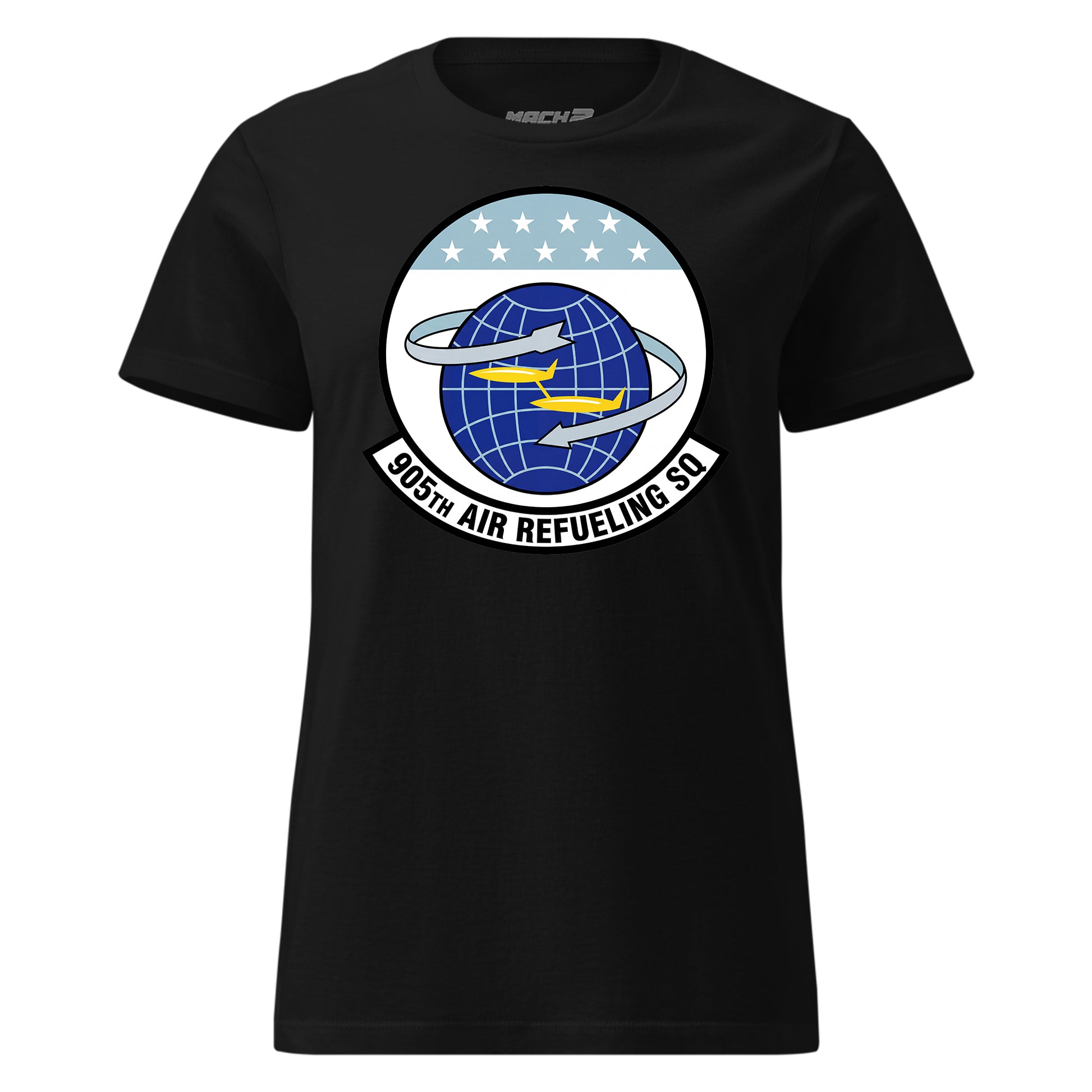 Mach2 Squadron Upload | 905TH AIR REFUELING SQUADRON | Womens | Black | MACH-WOMENS-FRONT-BLACK.jpg
