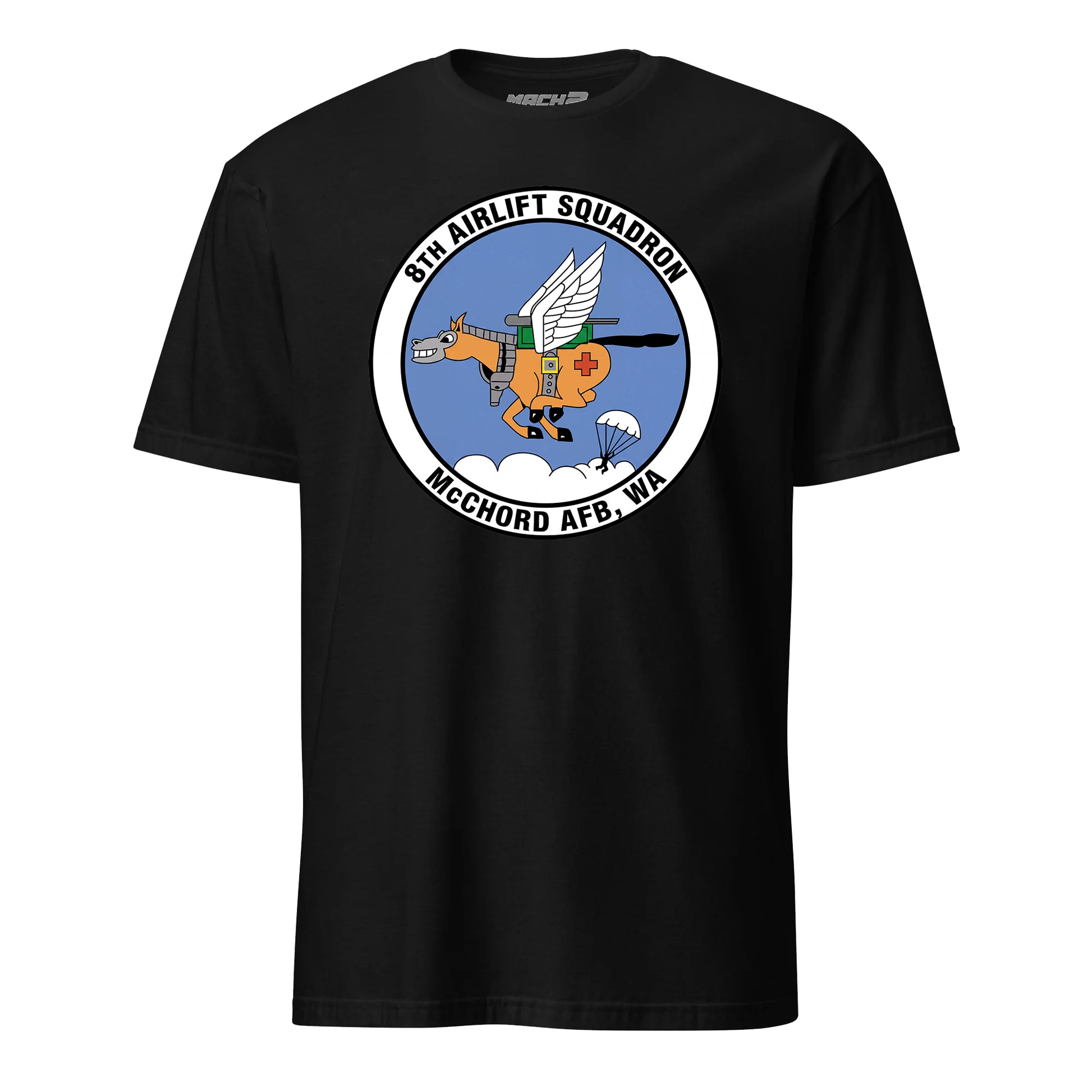 Mach2 Squadron Upload | 8TH AIRLIFT SQUADRON | T-Shirt | Black | MACH-SHORT-SLEEVE-FRONT-BLACK.jpg