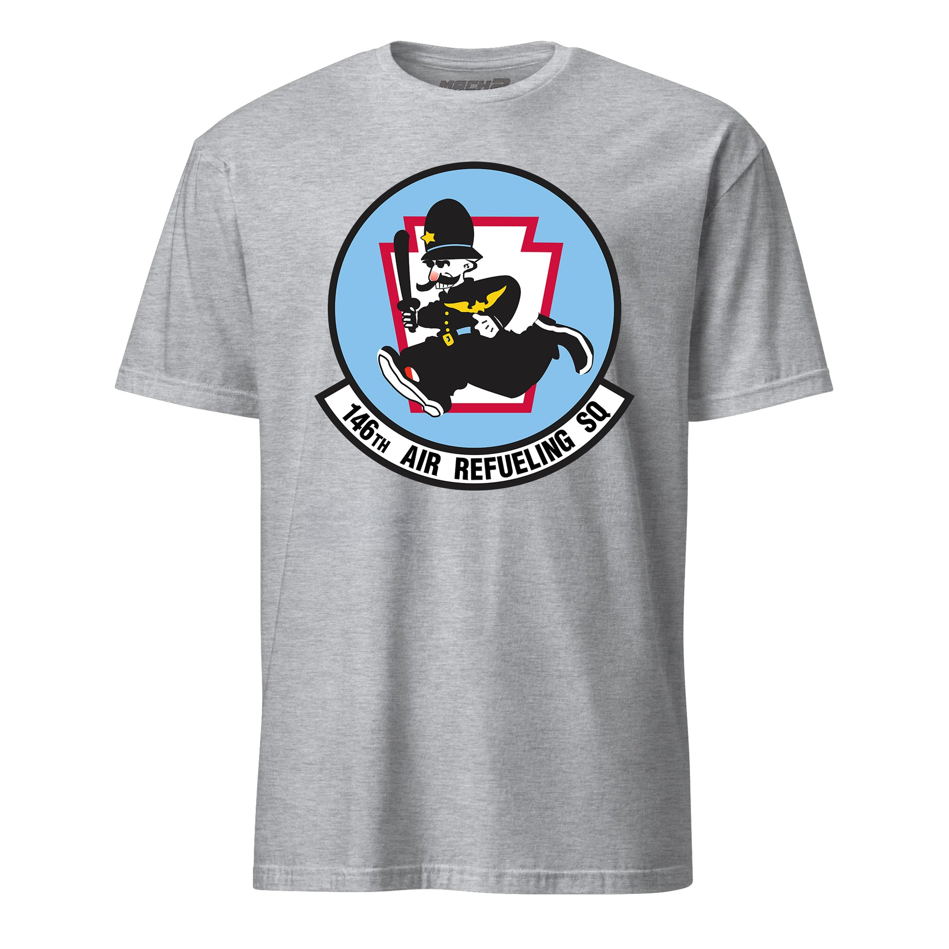 Mach2 Squadron Upload | 146TH AIR REFUELING SQUADRON | T-Shirt | Heather Grey | MACH-SHORT-SLEEVE-FRONT-GREY.jpg