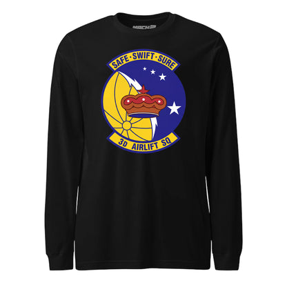 Mach2 Squadron Upload | 3RD AIRLIFT SQUADRON | Long Sleeve | Black | MACH-LONG-SLEEVE-FRONT-BLACK.jpg