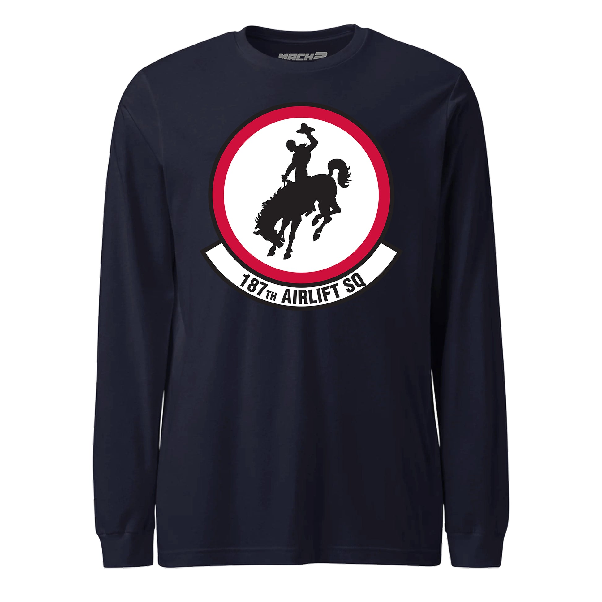 Mach2 Squadron Upload | 187TH AIRLIFT SQUADRON | Long Sleeve | Navy | MACH-LONG-SLEEVE-FRONT-NAVY.jpg