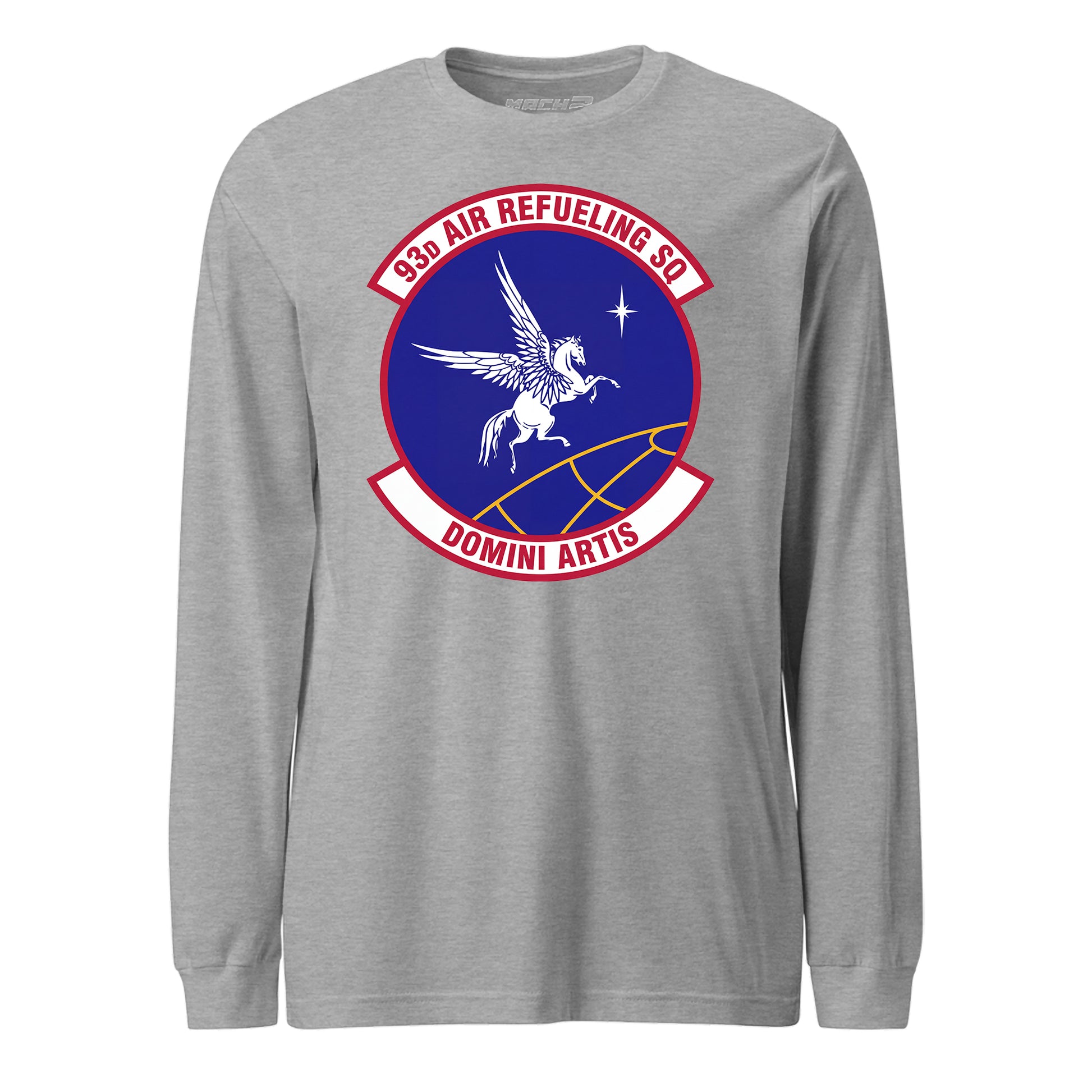 Mach2 Squadron Upload | 93RD AIR REFUELING SQUADRON | Long Sleeve | Heather Grey | MACH-LONG-SLEEVE-FRONT-GREY.jpg
