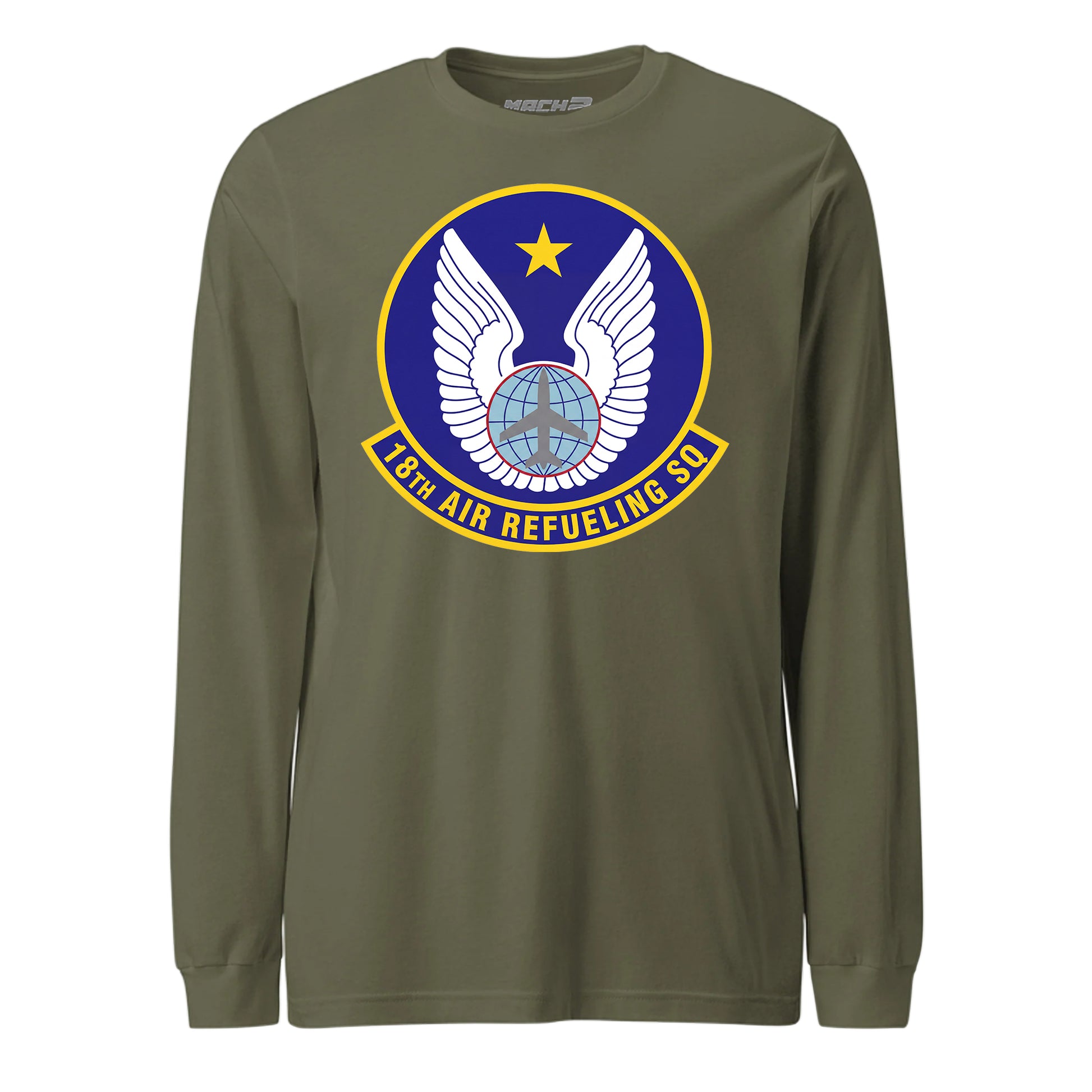 Mach2 Squadron Upload | 18TH AIR REFUELING SQUADRON | Long Sleeve | OD Green | MACH-LONG-SLEEVE-FRONT-OD.jpg