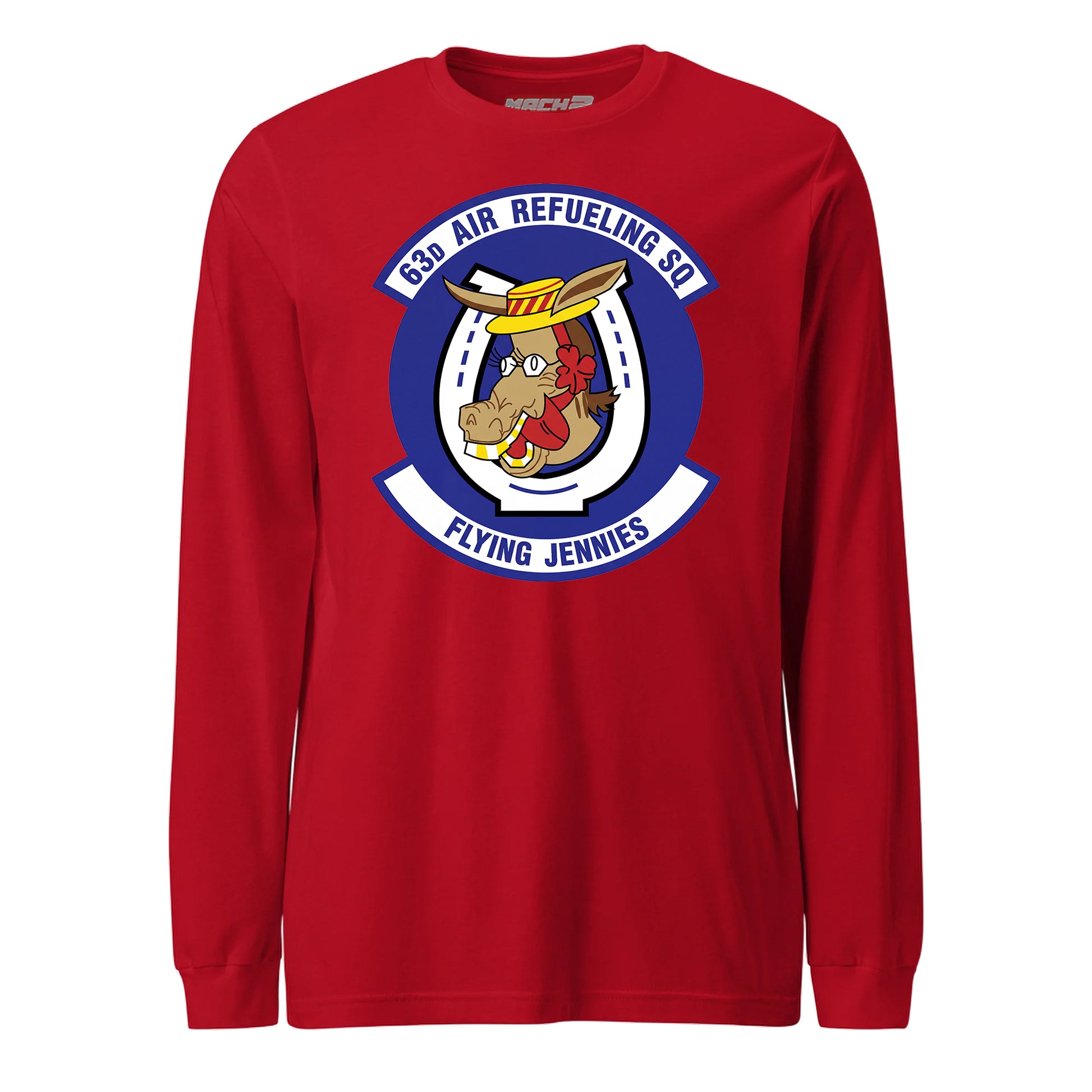 Mach2 Squadron Upload | 63RD AIR REFUELING SQUADRON | Long Sleeve | Red | MACH-LONG-SLEEVE-FRONT-RED.jpg