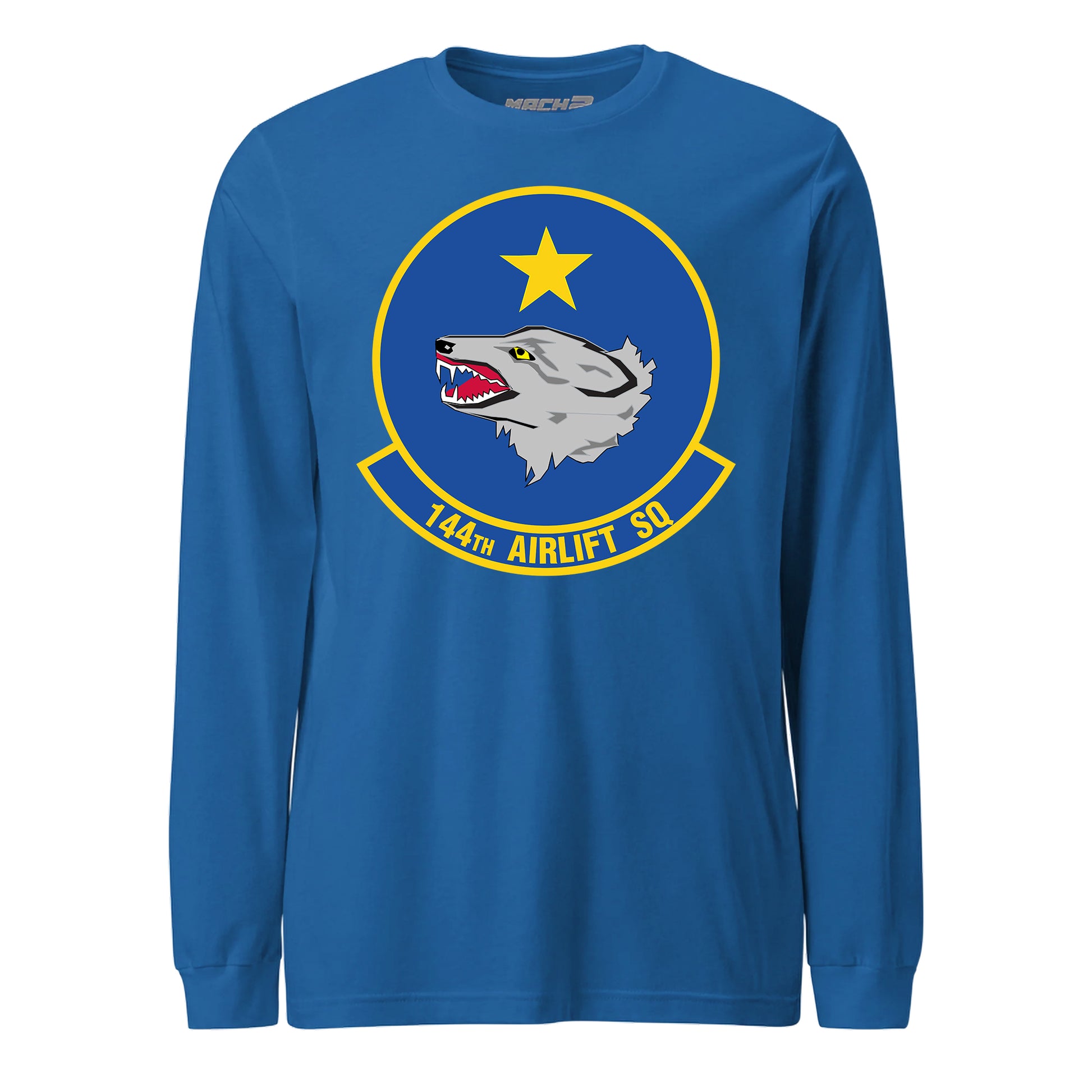 Mach2 Squadron Upload | 144TH AIRLIFT SQUADRON | Long Sleeve | Royal | MACH-LONG-SLEEVE-FRONT-ROYAL.jpg