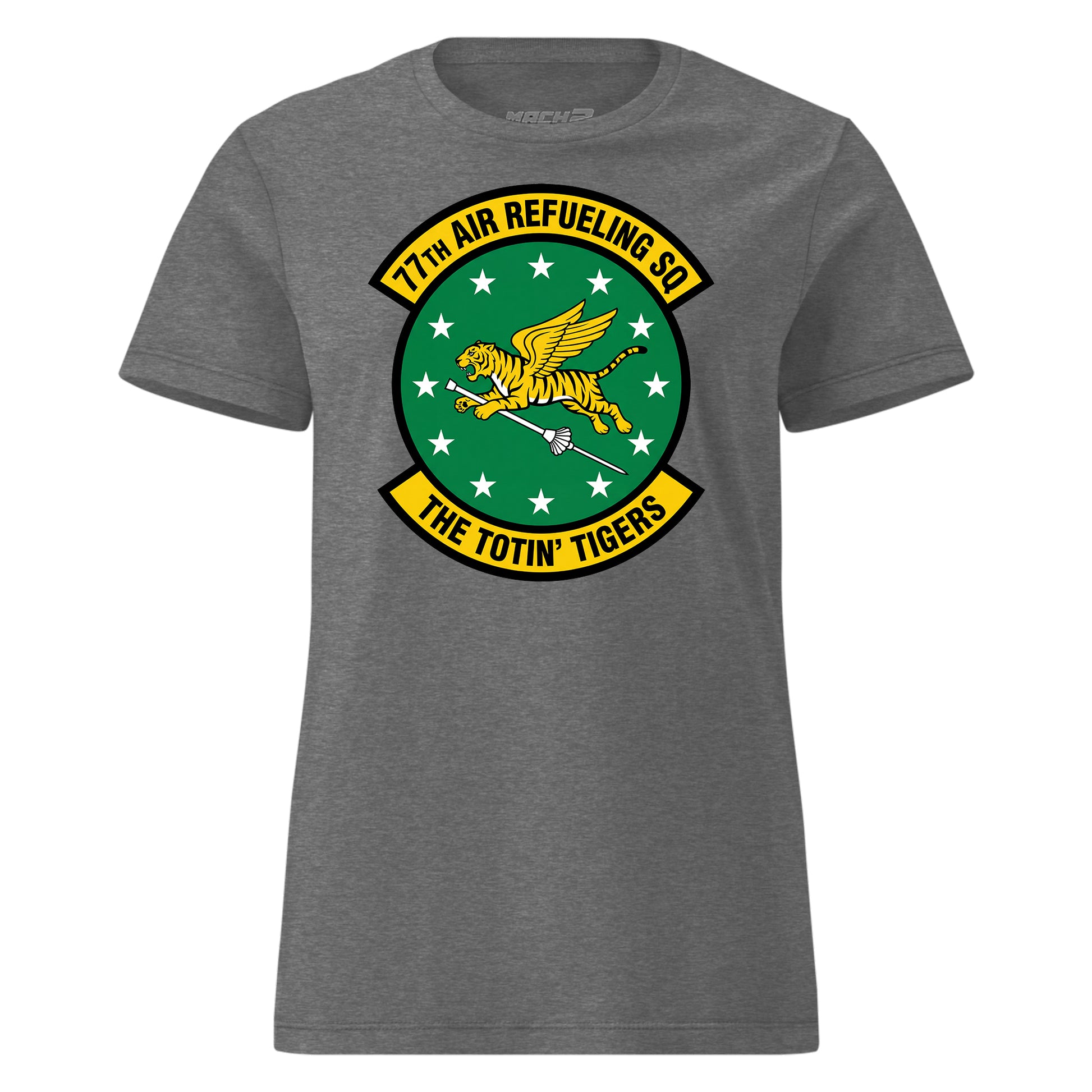 Mach2 Squadron Upload | 77TH AIR REFUELING SQUADRON | Womens | Charcoal Heather | MACH-WOMENS-FRONT-CHARCOAL.jpg