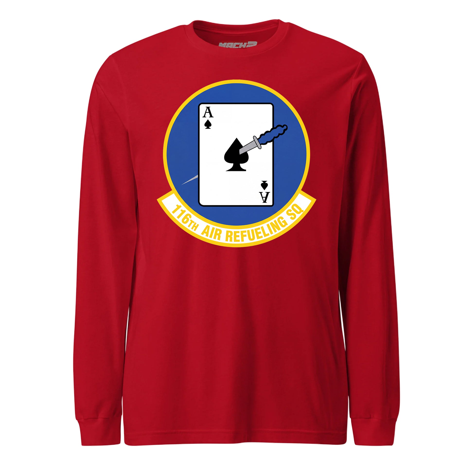 Mach2 Squadron Upload | 116TH AIR REFUELING SQUADRON | Long Sleeve | Red | MACH-LONG-SLEEVE-FRONT-RED.jpg