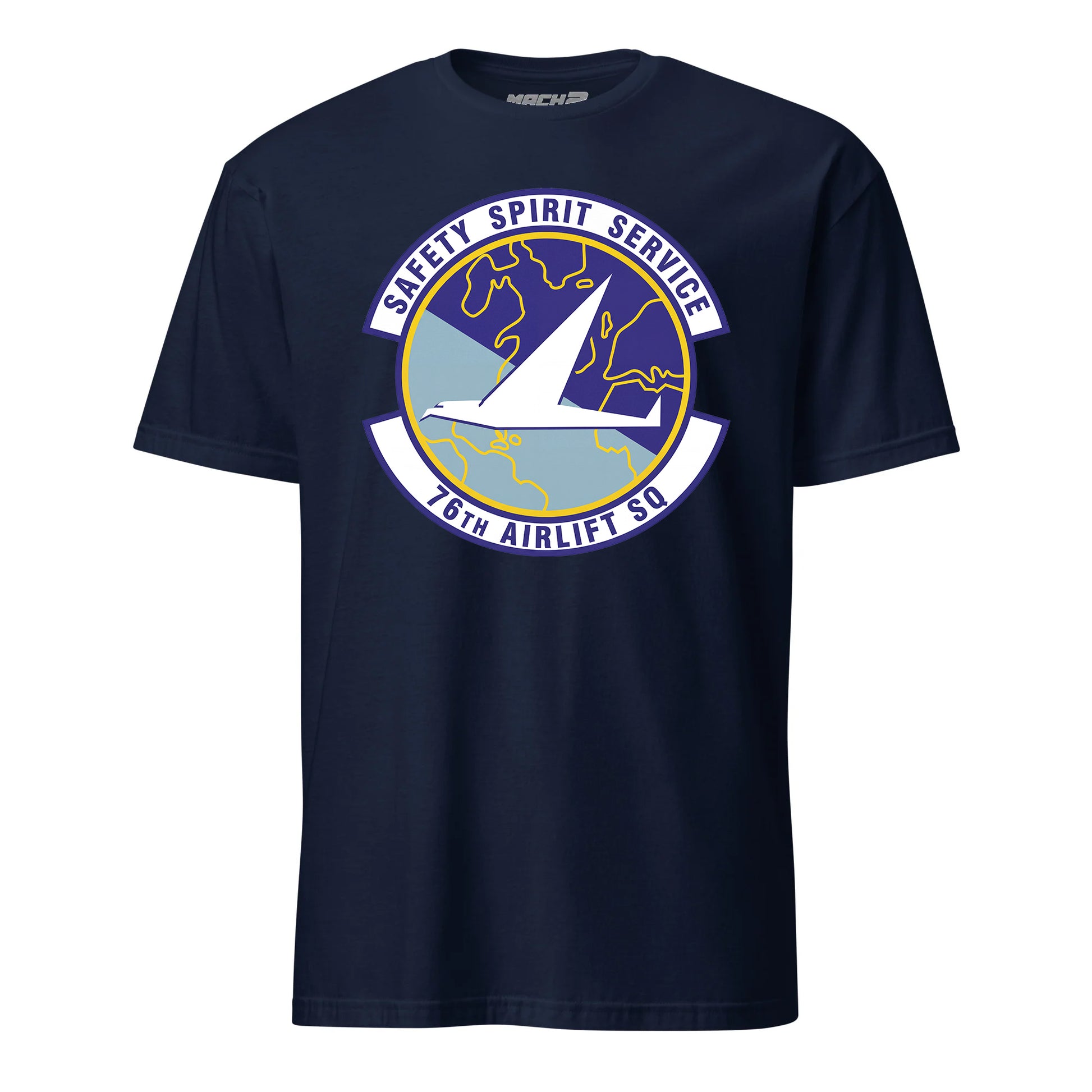 Mach2 Squadron Upload | 76TH AIRLIFT SQUADRON | T-Shirt | Navy | MACH-SHORT-SLEEVE-FRONT-NAVY.jpg