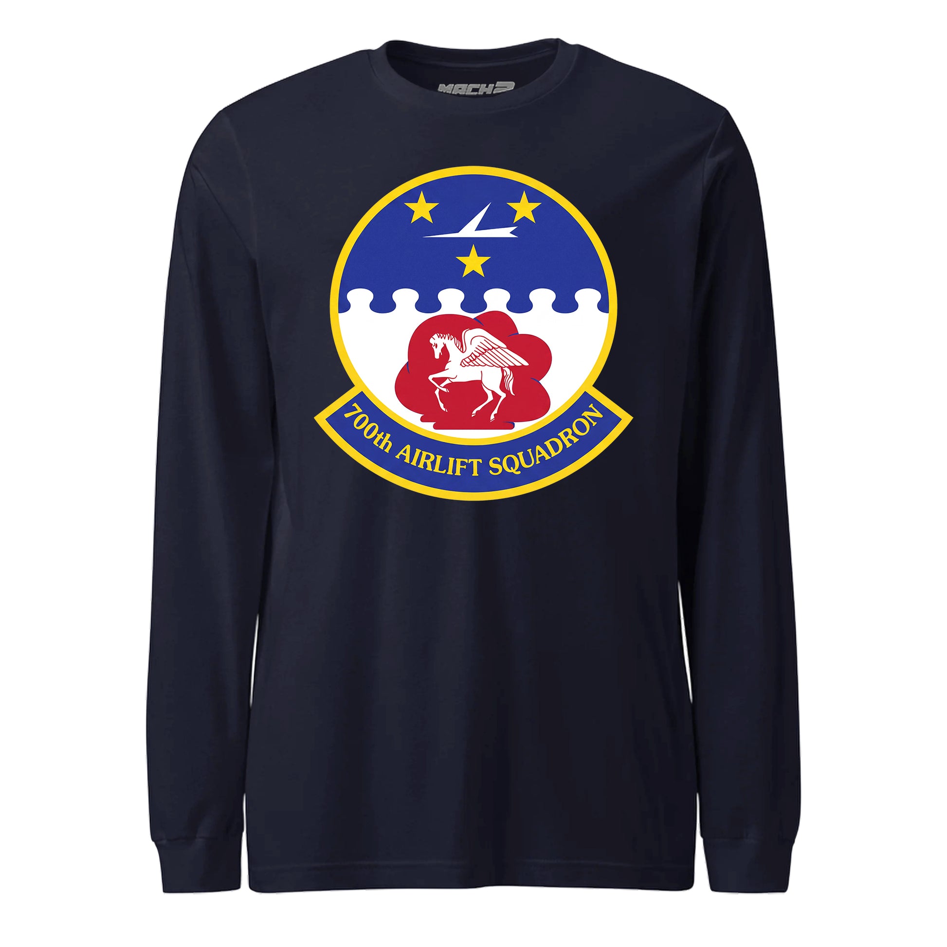 Mach2 Squadron Upload | 700TH AIRLIFT SQUADRON | Long Sleeve | Navy | MACH-LONG-SLEEVE-FRONT-NAVY.jpg