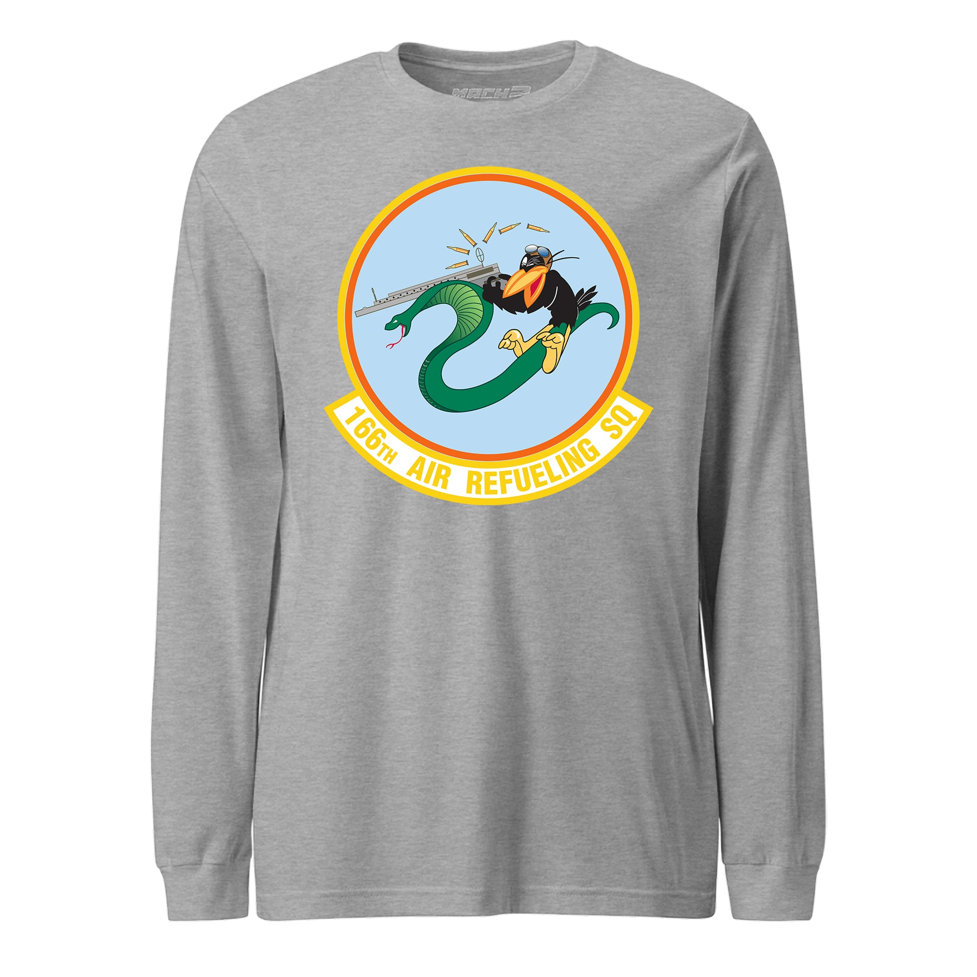 Mach2 Squadron Upload | 166TH AIR REFUELING SQUADRON | Long Sleeve | Heather Grey | MACH-LONG-SLEEVE-FRONT-GREY.jpg