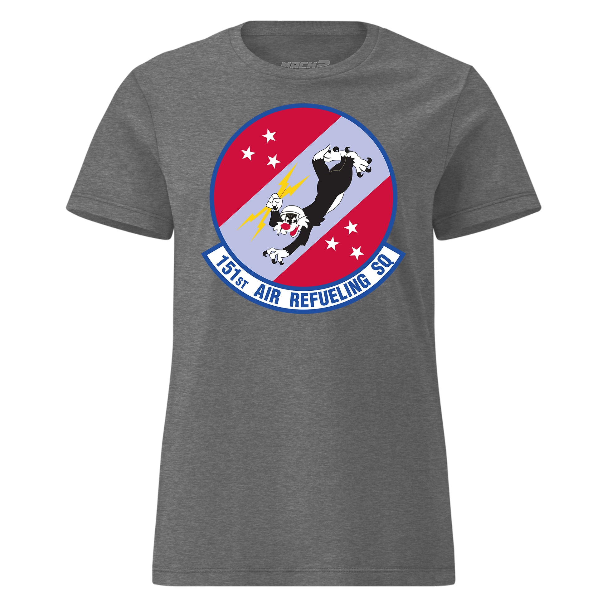 Mach2 Squadron Upload | 151ST AIR REFUELING SQUADRON | Womens | Charcoal Heather | MACH-WOMENS-FRONT-CHARCOAL.jpg
