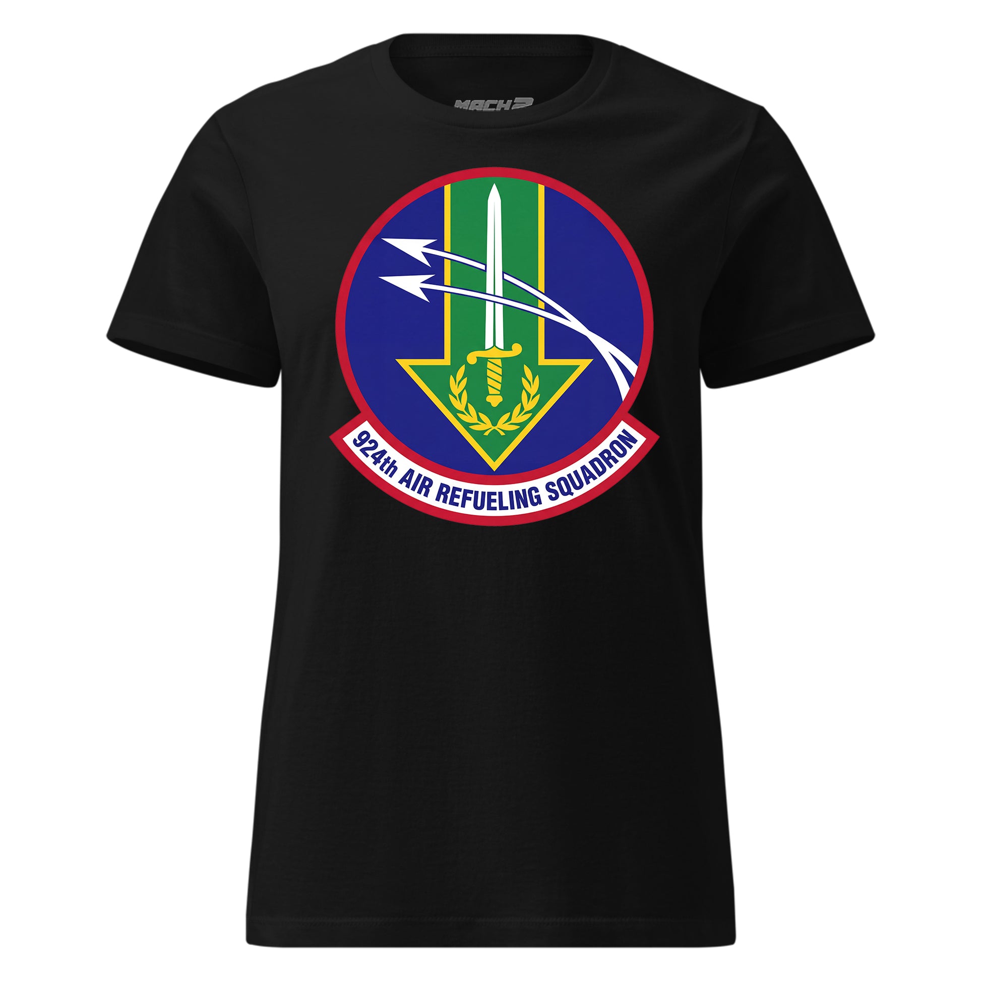 Mach2 Squadron Upload | 924TH AIR REFUELING SQUADRON | Womens | Black | MACH-WOMENS-FRONT-BLACK.jpg