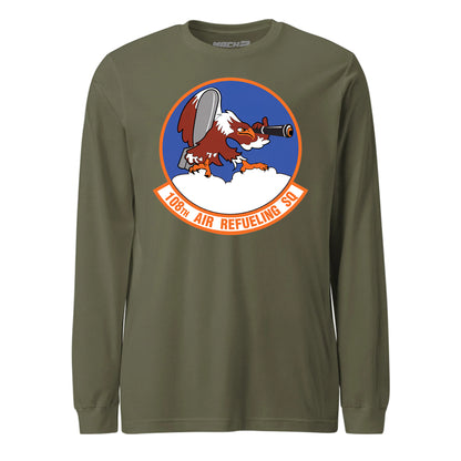 Mach2 Squadron Upload | 108TH AIR REFUELING SQUADRON | Long Sleeve | OD Green | MACH-LONG-SLEEVE-FRONT-OD.jpg