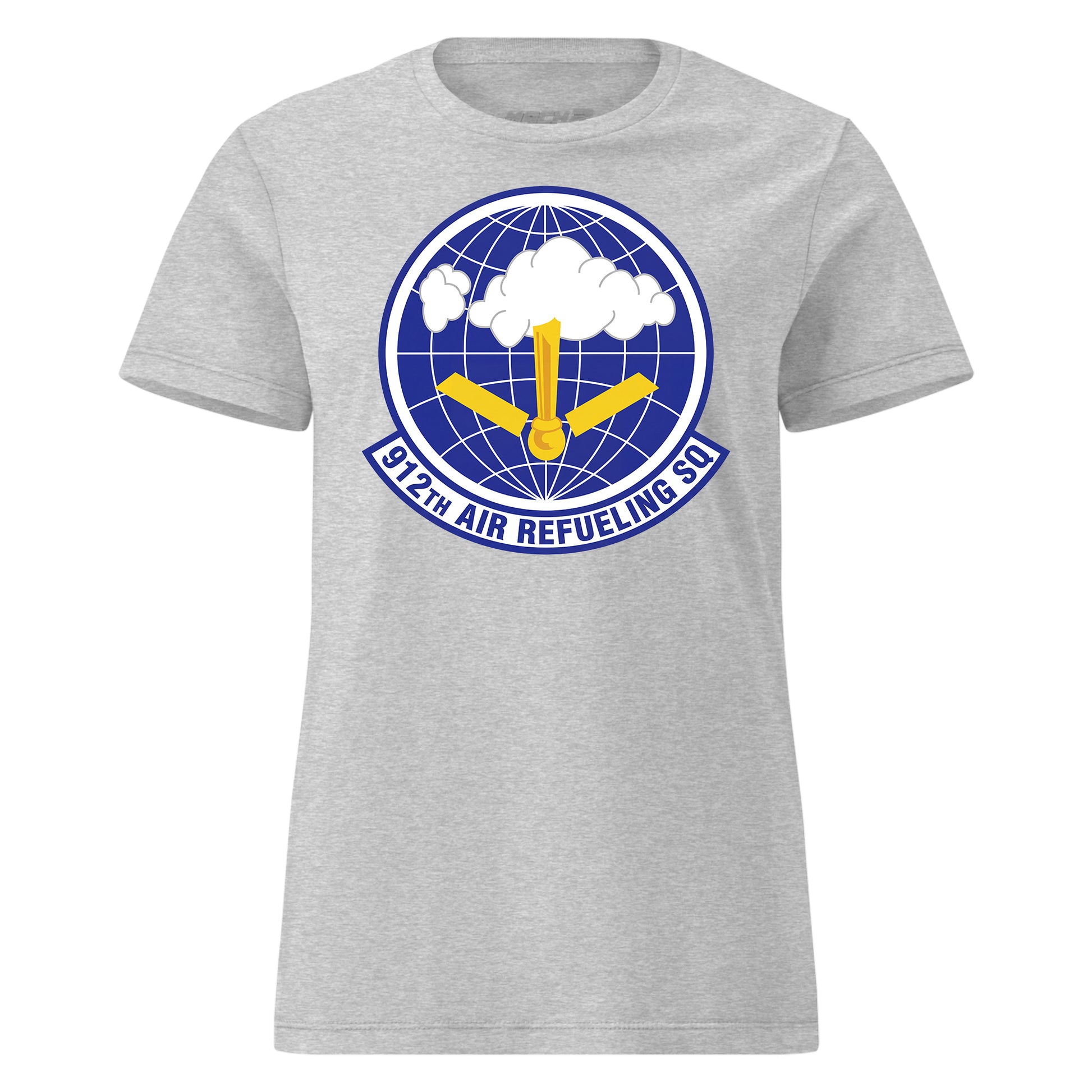 Mach2 Squadron Upload | 912TH AIR REFUELING SQUADRON | Womens | Heather Grey | MACH-WOMENS-FRONT-GREY.jpg