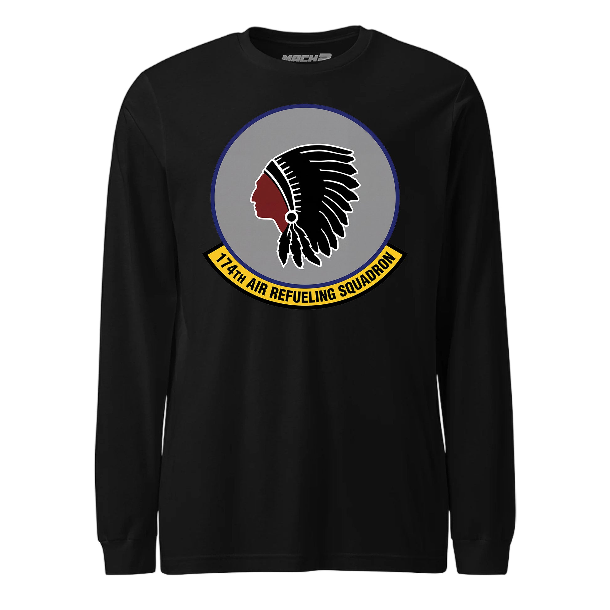 Mach2 Squadron Upload | 174TH AIR REFUELING SQUADRON | Long Sleeve | Black | MACH-LONG-SLEEVE-FRONT-BLACK.jpg