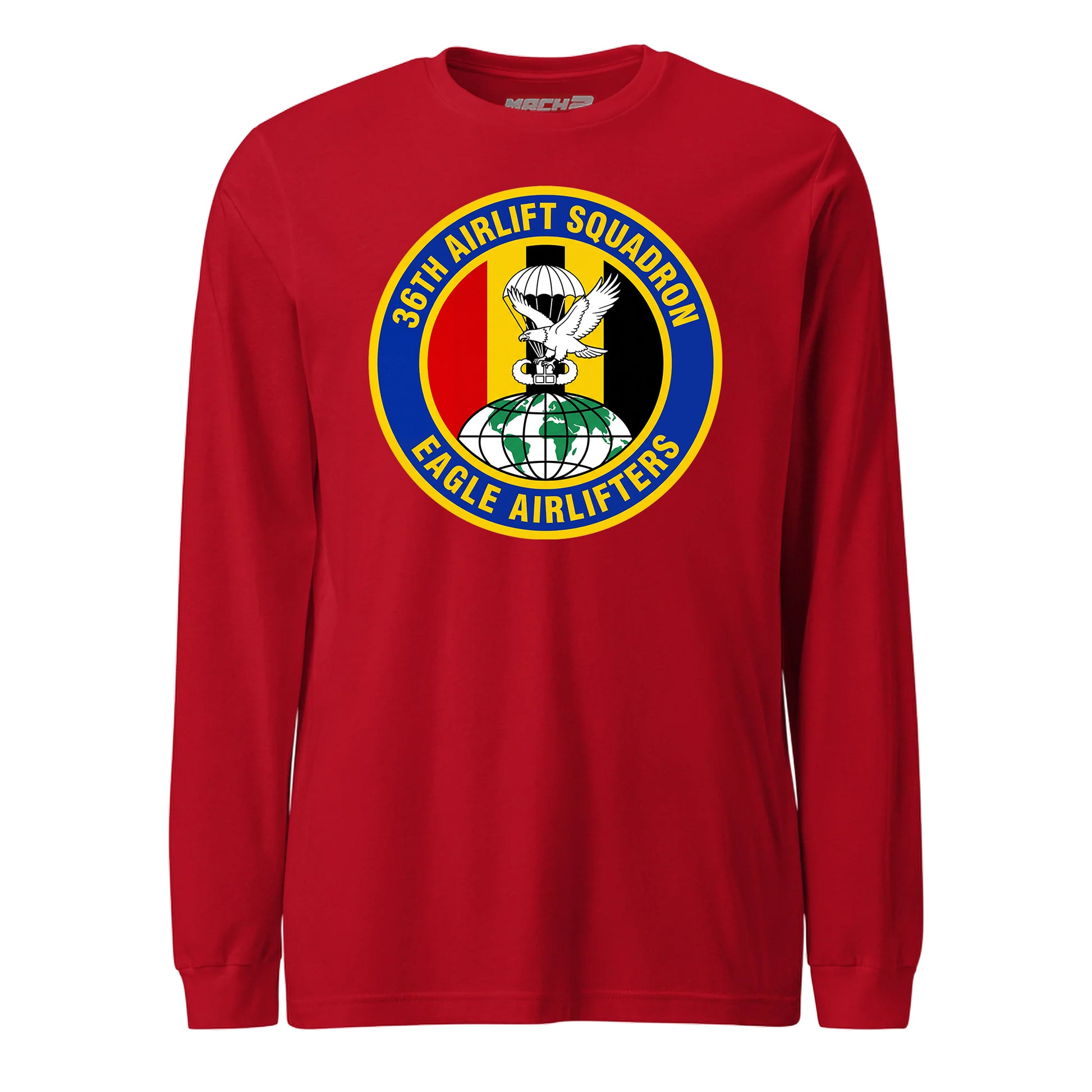 Mach2 Squadron Upload | 36TH AIRLIFT SQUADRON | Long Sleeve | Red | MACH-LONG-SLEEVE-FRONT-RED.jpg