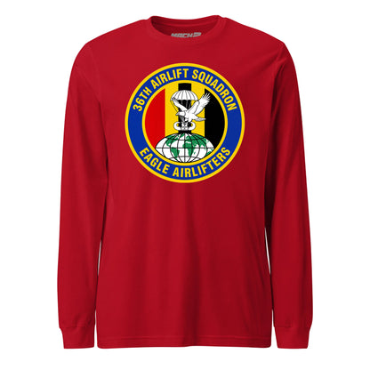 Mach2 Squadron Upload | 36TH AIRLIFT SQUADRON | Long Sleeve | Red | MACH-LONG-SLEEVE-FRONT-RED.jpg
