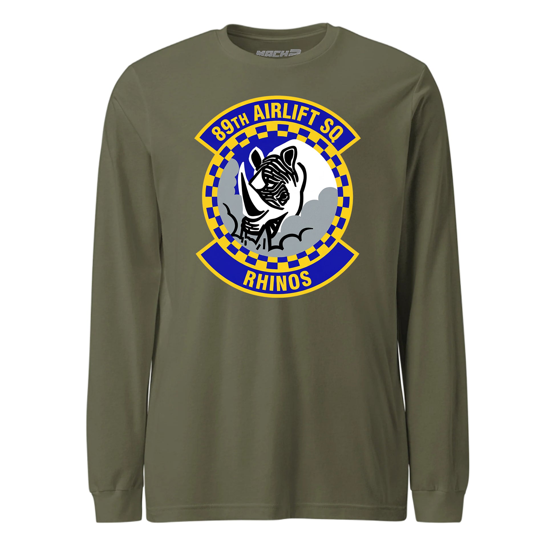 Mach2 Squadron Upload | 89TH AIRLIFT SQUADRON | Long Sleeve | OD Green | MACH-LONG-SLEEVE-FRONT-OD.jpg