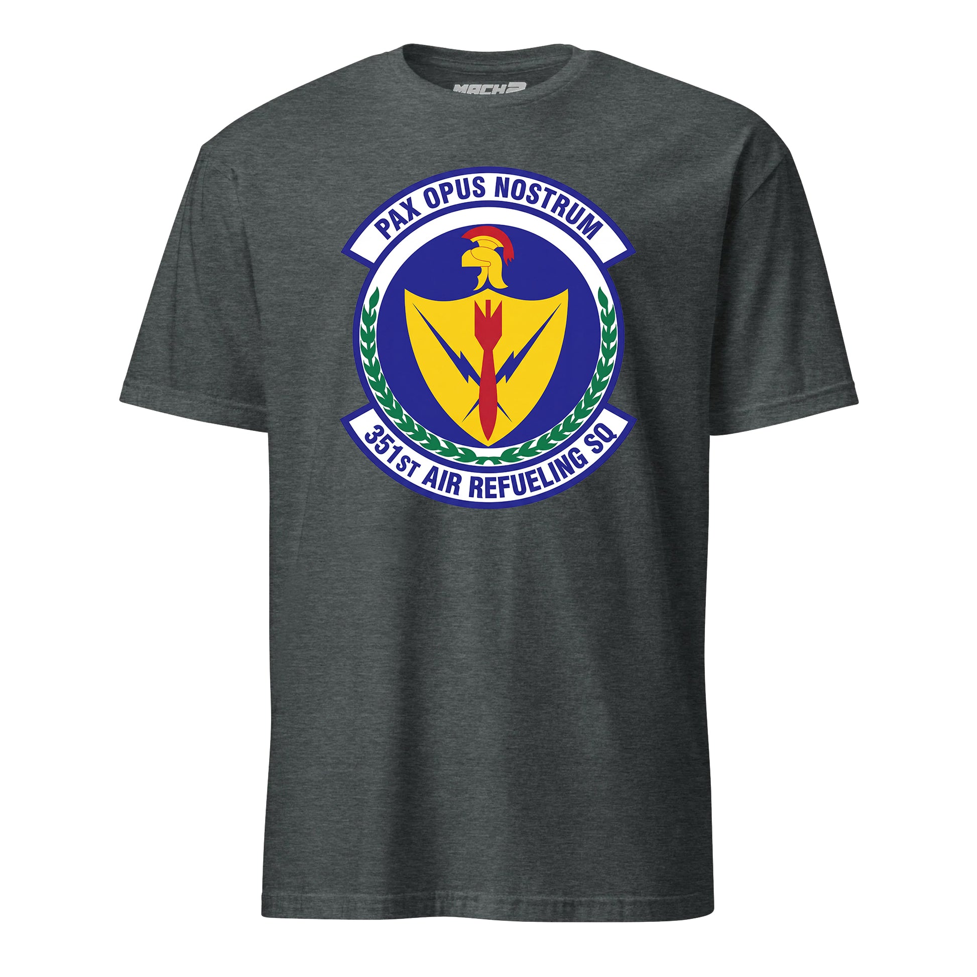 Mach2 Squadron Upload | 351ST AIR REFUELING SQUADRON | T-Shirt | Charcoal Heather | MACH-SHORT-SLEEVE-FRONT-CHARCOAL.jpg