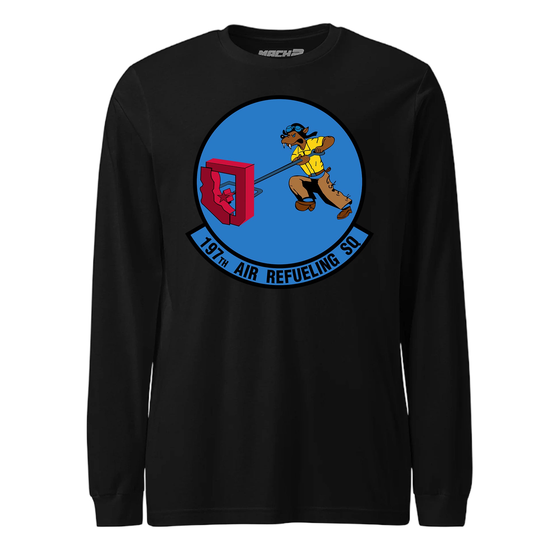 Mach2 Squadron Upload | 197TH AIR REFUELING SQUADRON | Long Sleeve | Black | MACH-LONG-SLEEVE-FRONT-BLACK.jpg