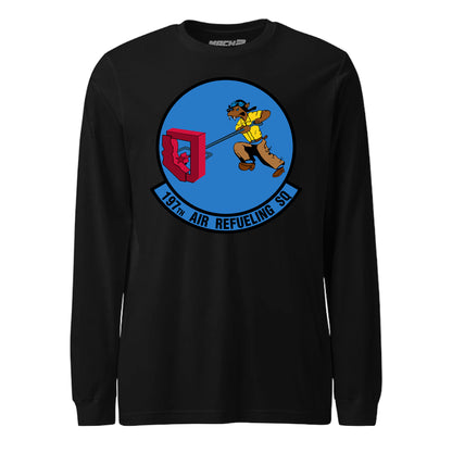 Mach2 Squadron Upload | 197TH AIR REFUELING SQUADRON | Long Sleeve | Black | MACH-LONG-SLEEVE-FRONT-BLACK.jpg