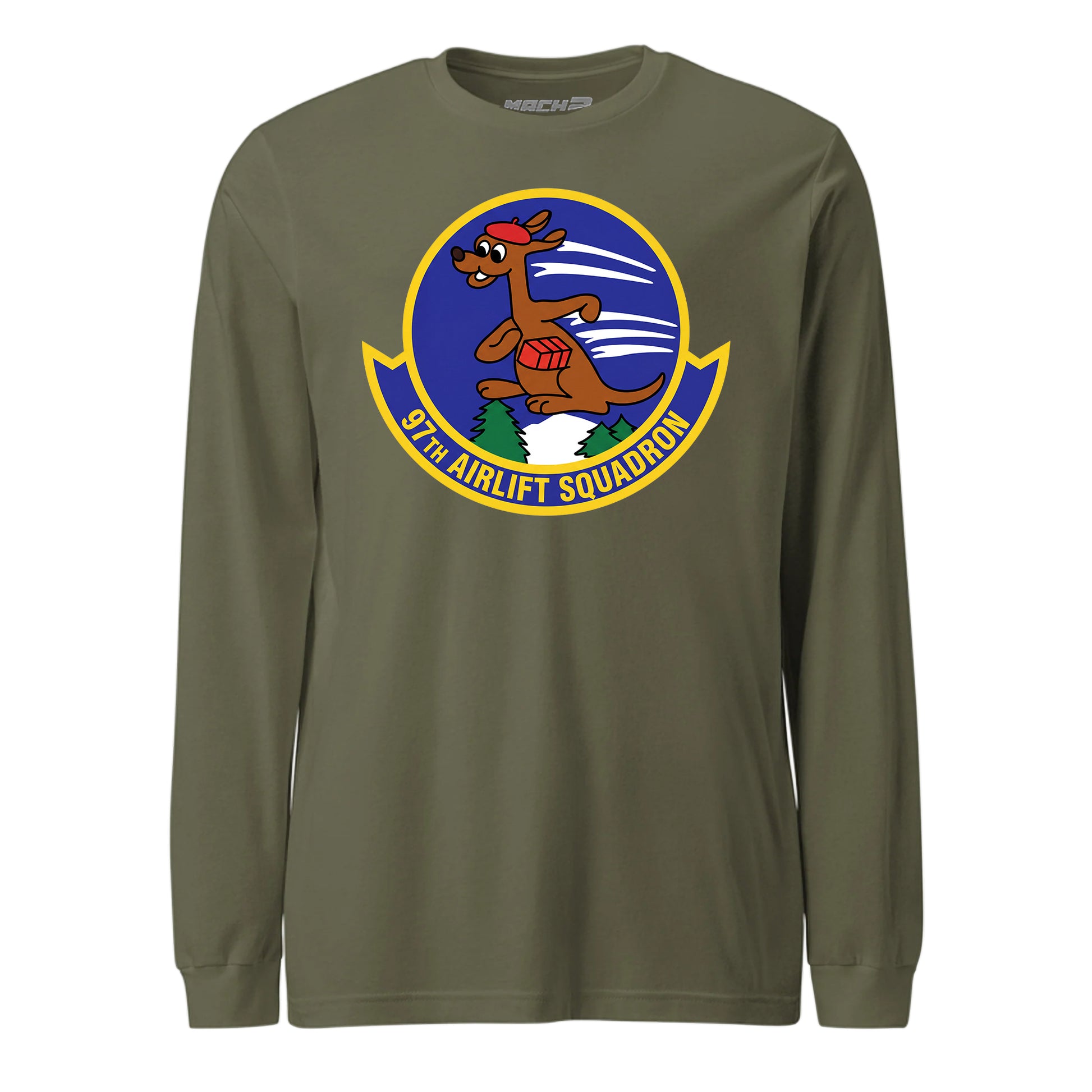 Mach2 Squadron Upload | 97TH AIRLIFT SQUADRON | Long Sleeve | OD Green | MACH-LONG-SLEEVE-FRONT-OD.jpg