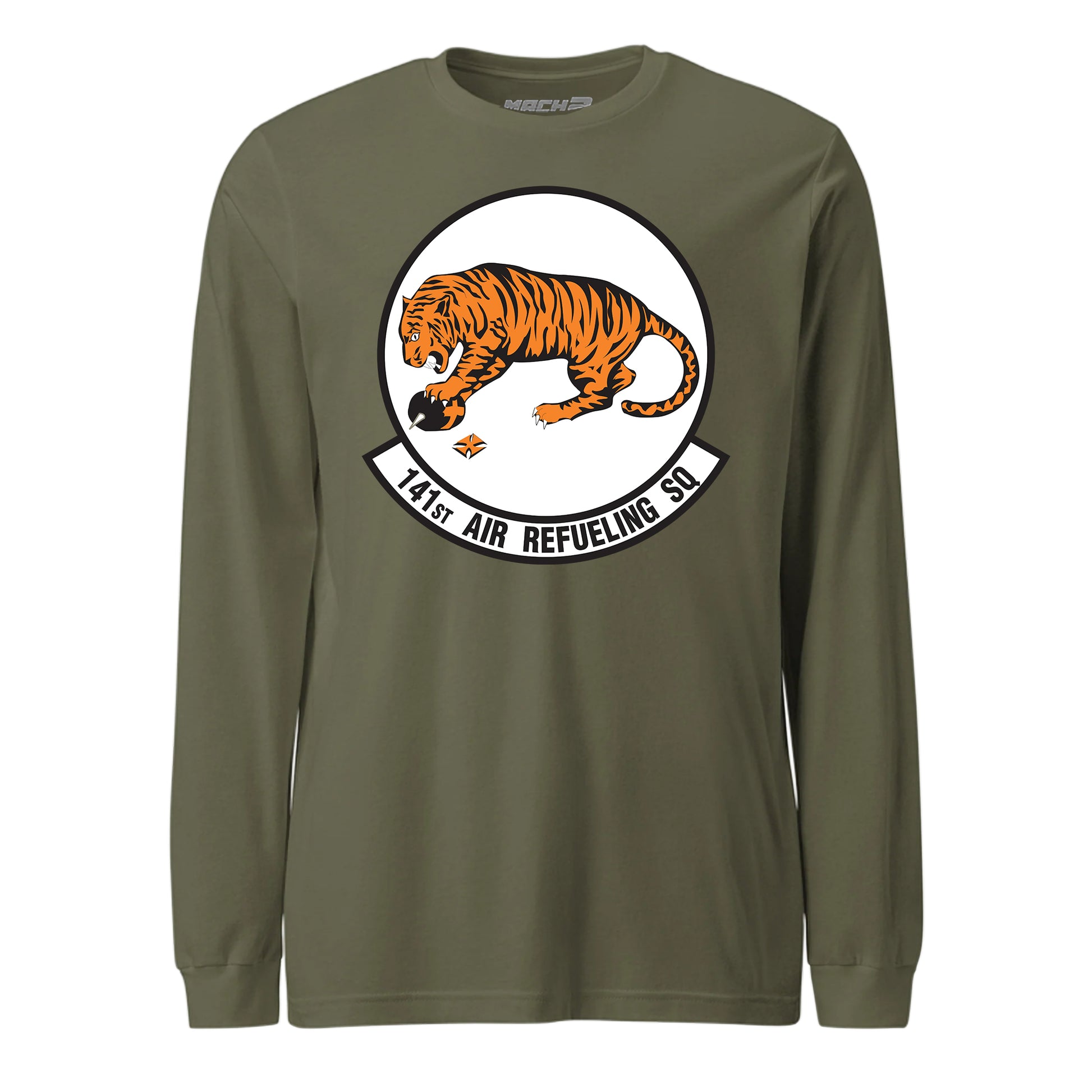 Mach2 Squadron Upload | 141ST AIR REFUELING SQUADRON | Long Sleeve | OD Green | MACH-LONG-SLEEVE-FRONT-OD.jpg