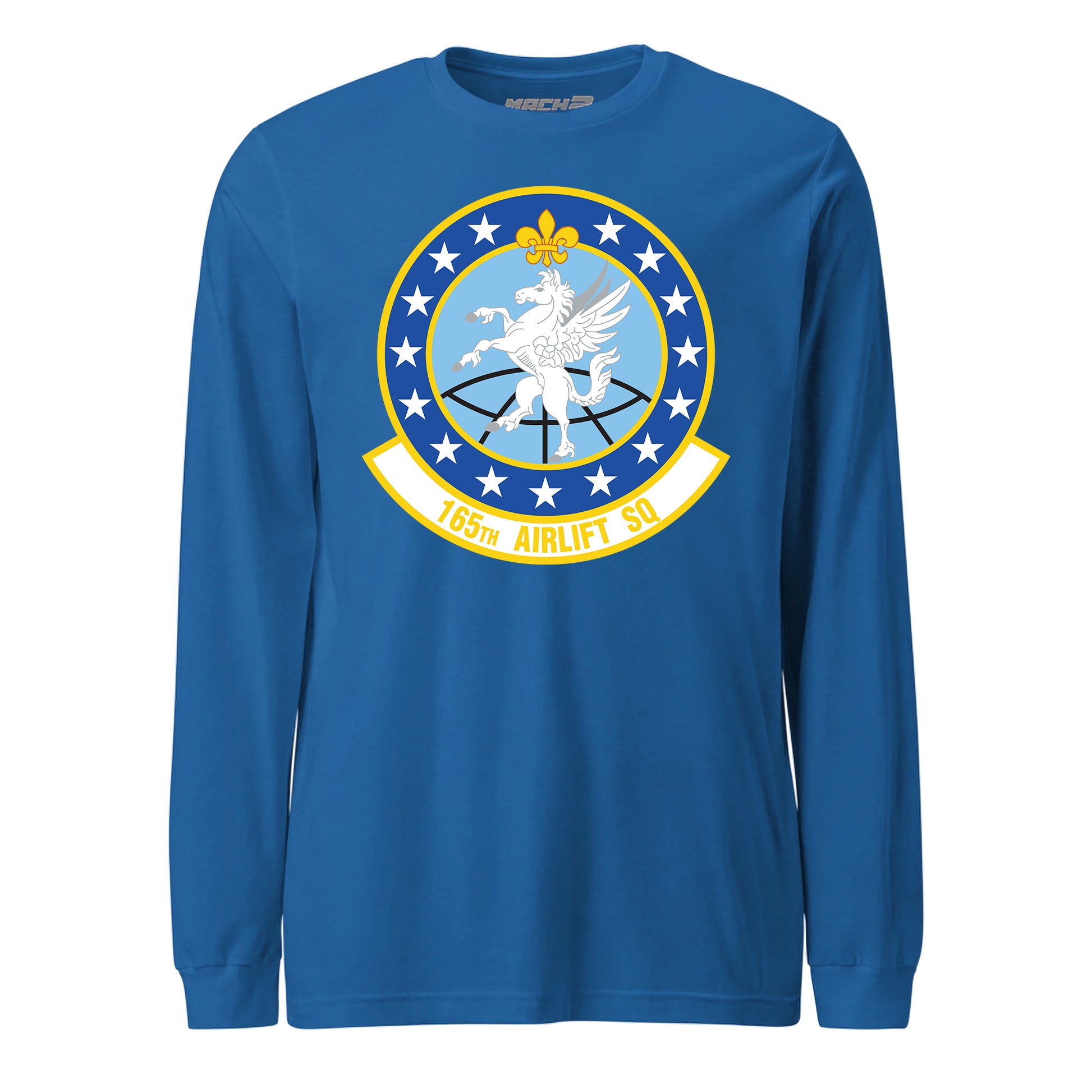 Mach2 Squadron Upload | 165TH AIRLIFT SQUADRON | Long Sleeve | Royal | MACH-LONG-SLEEVE-FRONT-ROYAL.jpg