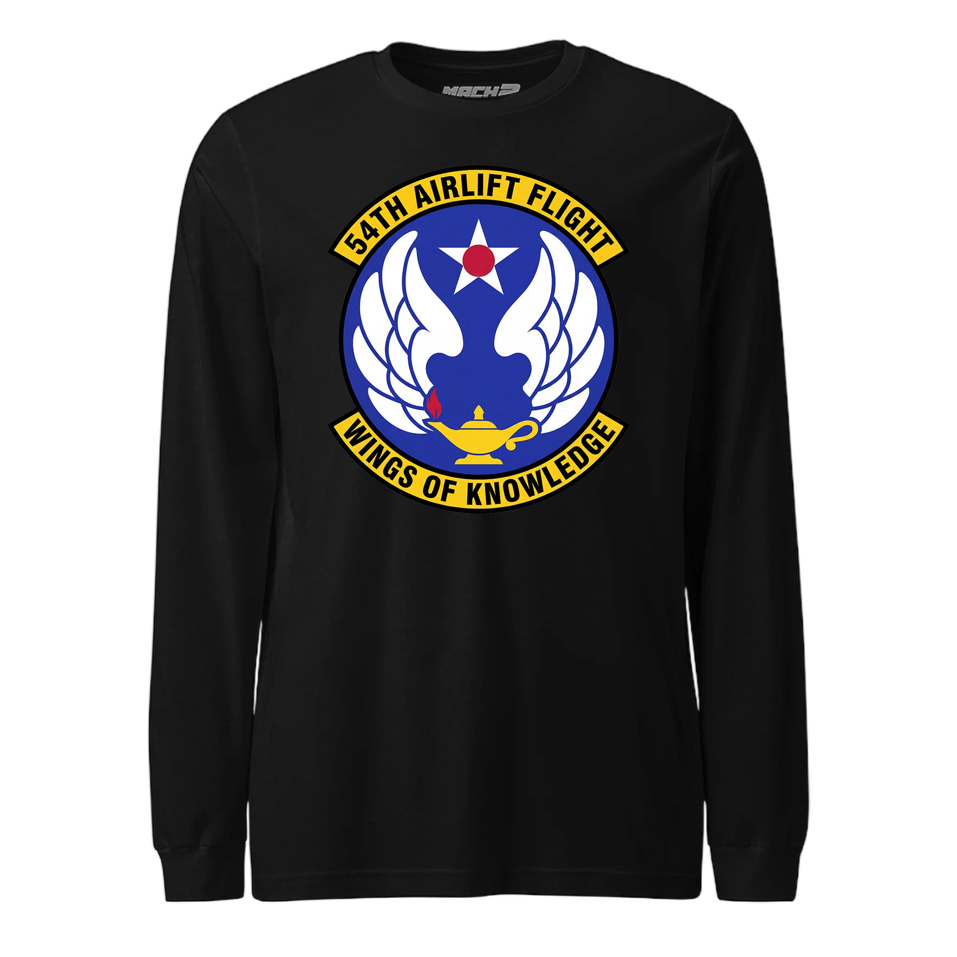 Mach2 Squadron Upload | 54TH AIRLIFT SQUADRON | Long Sleeve | Black | MACH-LONG-SLEEVE-FRONT-BLACK.jpg
