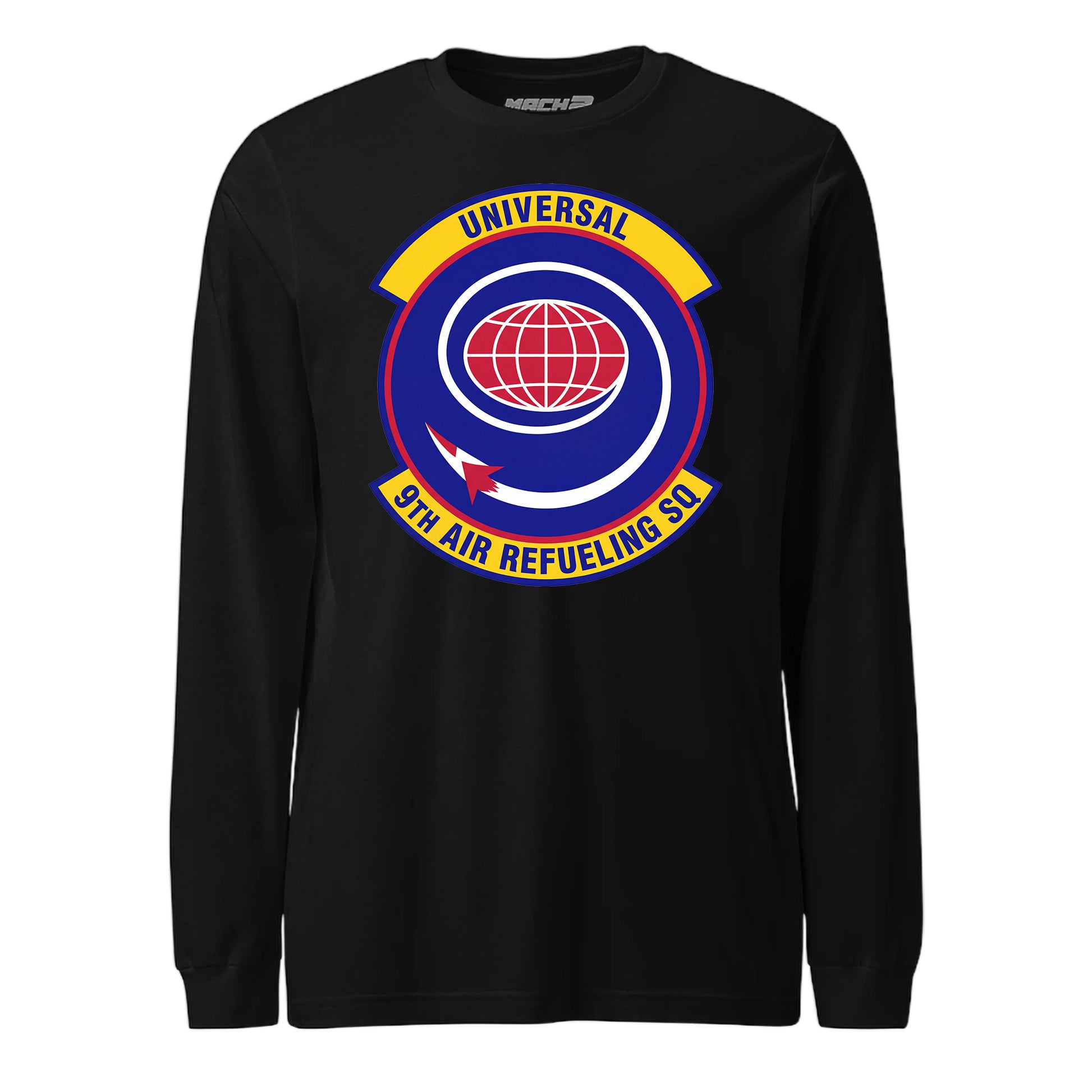 Mach2 Squadron Upload | 9TH AIR REFUELING SQUADRON | Long Sleeve | Black | MACH-LONG-SLEEVE-FRONT-BLACK.jpg