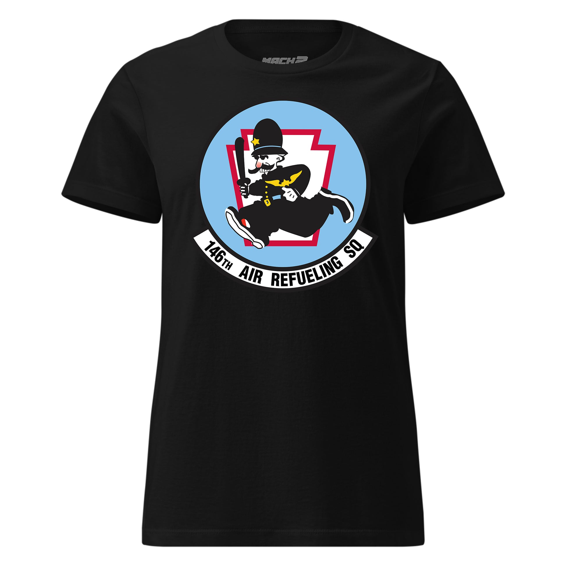 Mach2 Squadron Upload | 146TH AIR REFUELING SQUADRON | Womens | Black | MACH-WOMENS-FRONT-BLACK.jpg