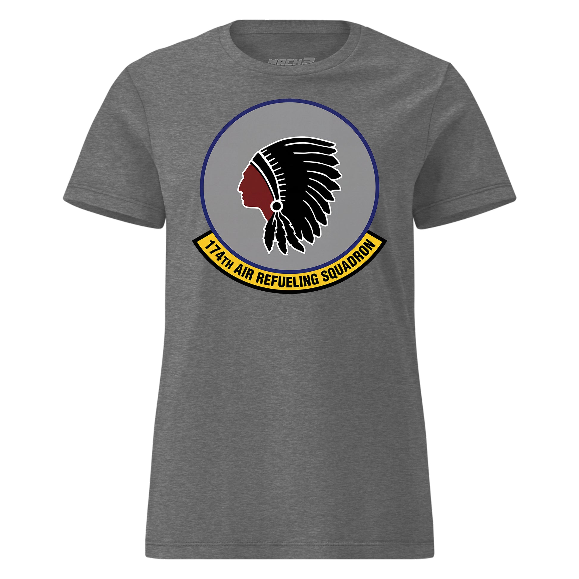 Mach2 Squadron Upload | 174TH AIR REFUELING SQUADRON | Womens | Charcoal Heather | MACH-WOMENS-FRONT-CHARCOAL.jpg