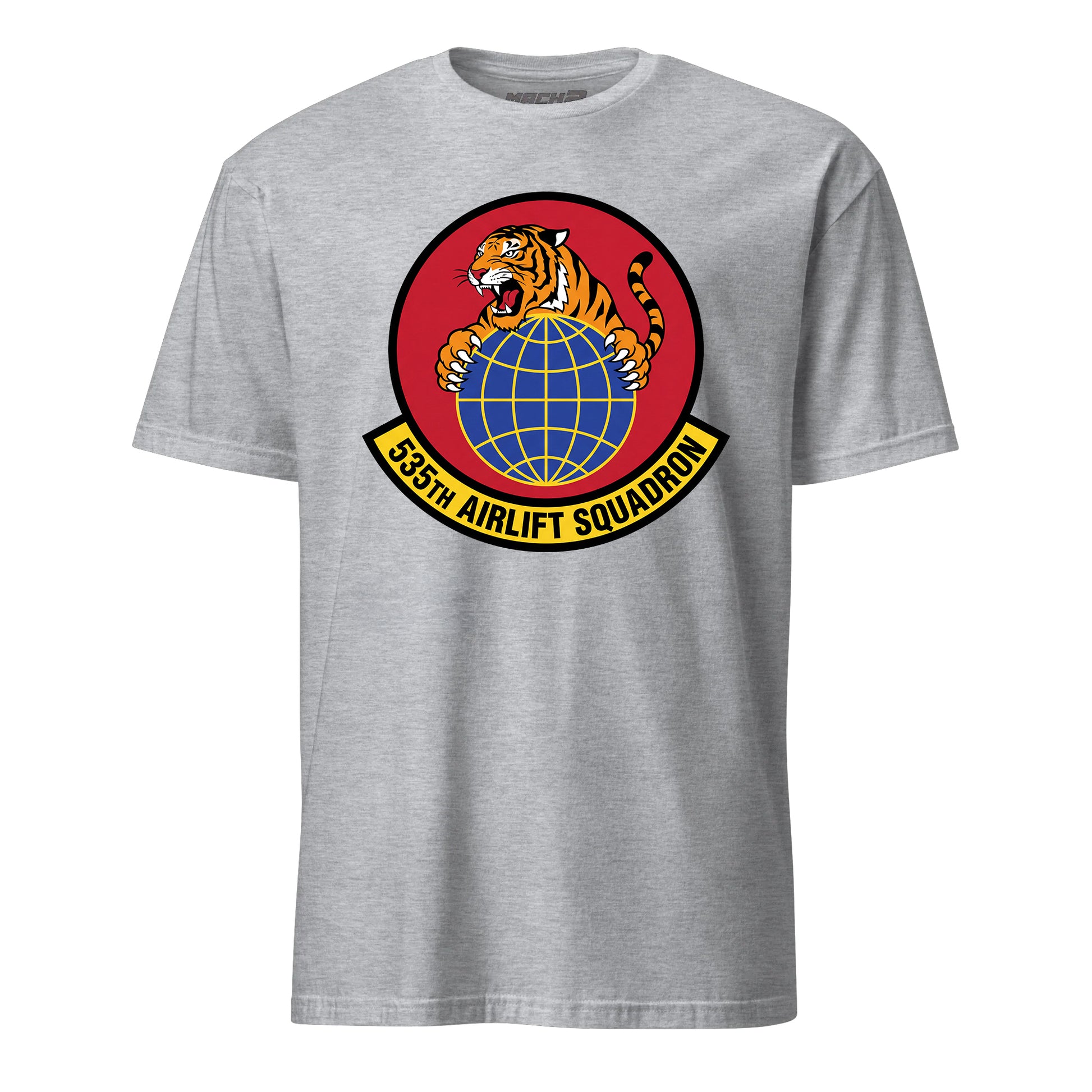 Mach2 Squadron Upload | 535TH AIRLIFT SQUADRON | T-Shirt | Heather Grey | MACH-SHORT-SLEEVE-FRONT-GREY.jpg