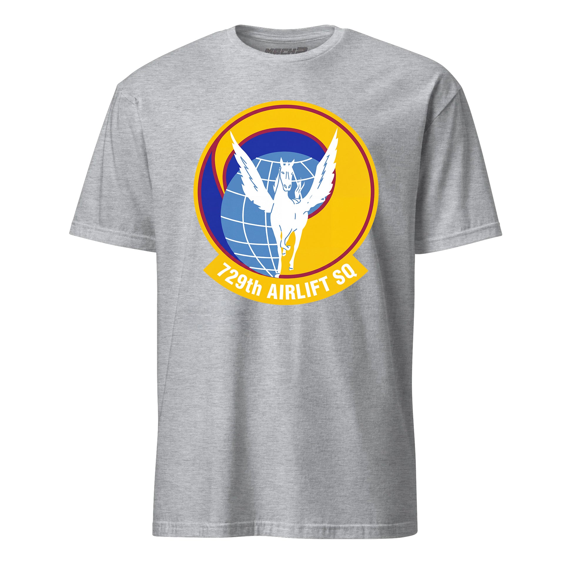 Mach2 Squadron Upload | 729TH AIRLIFT SQUADRON | T-Shirt | Heather Grey | MACH-SHORT-SLEEVE-FRONT-GREY.jpg