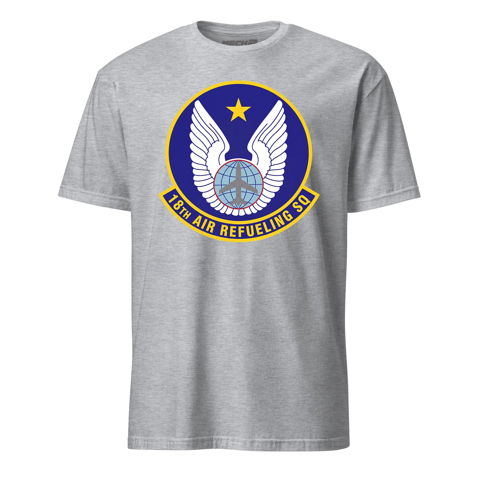 Mach2 Squadron Upload | 18TH AIR REFUELING SQUADRON | T-Shirt | Heather Grey | MACH-SHORT-SLEEVE-FRONT-GREY.jpg
