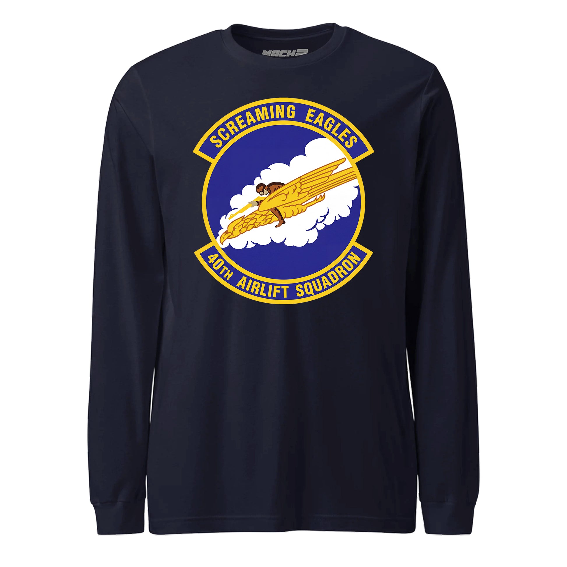 Mach2 Squadron Upload | 40TH AIRLIFT SQUADRON | Long Sleeve | Navy | MACH-LONG-SLEEVE-FRONT-NAVY.jpg