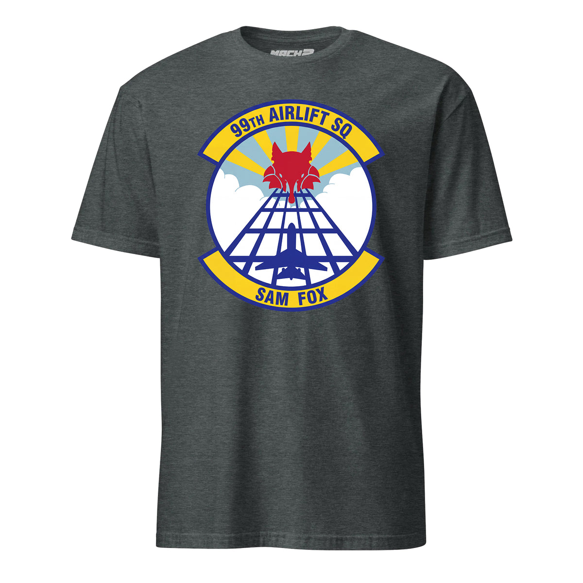 Mach2 Squadron Upload | 99TH AIRLIFT SQUADRON | T-Shirt | Charcoal Heather | MACH-SHORT-SLEEVE-FRONT-CHARCOAL.jpg