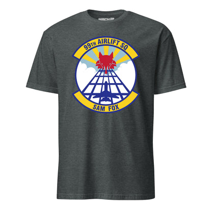 Mach2 Squadron Upload | 99TH AIRLIFT SQUADRON | T-Shirt | Charcoal Heather | MACH-SHORT-SLEEVE-FRONT-CHARCOAL.jpg