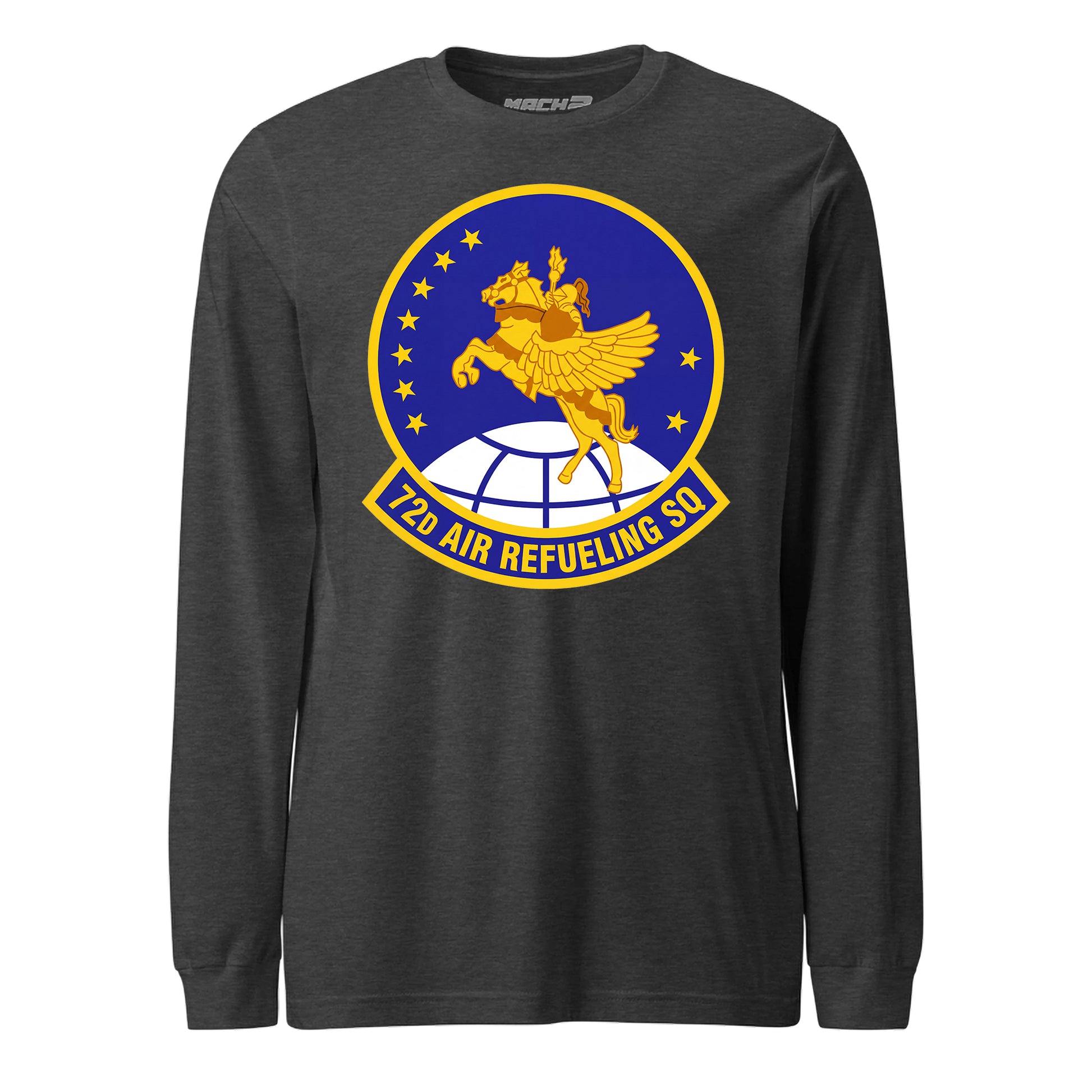 Mach2 Squadron Upload | 72ND AIR REFUELING SQUADRON | Long Sleeve | Charcoal Heather | MACH-LONG-SLEEVE-FRONT-CHARCOAL.jpg