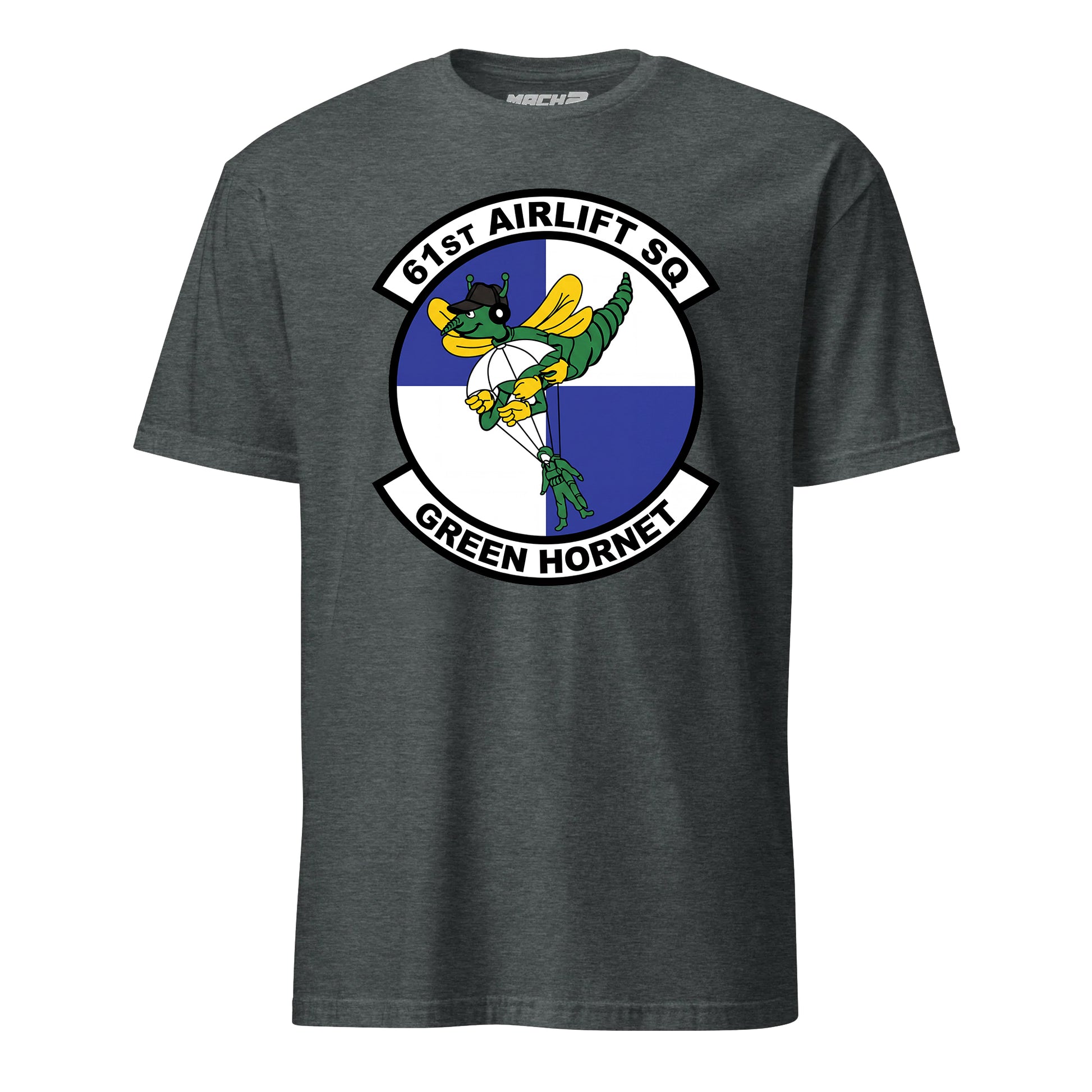 Mach2 Squadron Upload | 61ST AIRLIFT SQUADRON | T-Shirt | Charcoal Heather | MACH-SHORT-SLEEVE-FRONT-CHARCOAL.jpg