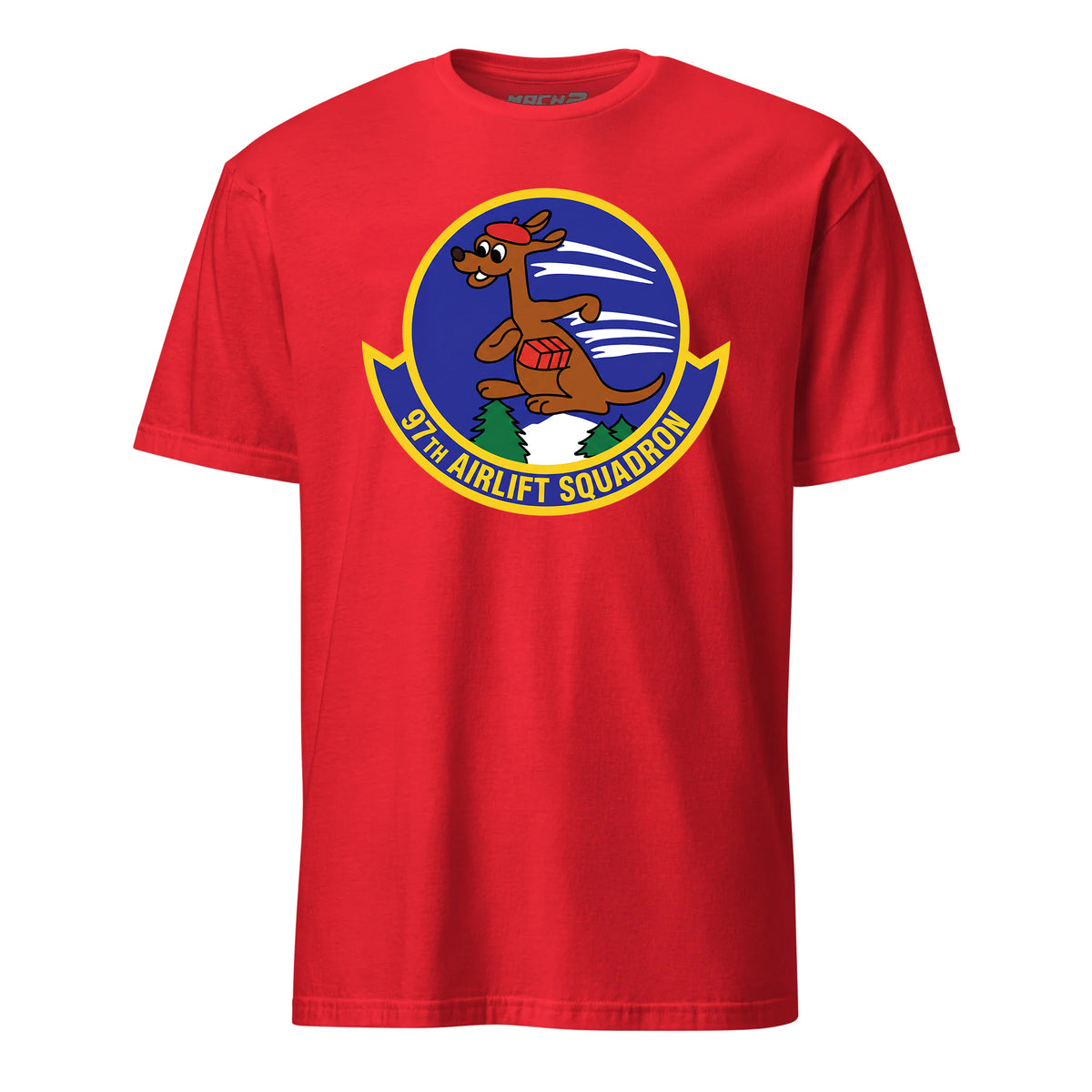 Mach2 Squadron Upload | 97TH AIRLIFT SQUADRON | T-Shirt | Red | MACH-SHORT-SLEEVE-FRONT-RED.jpg