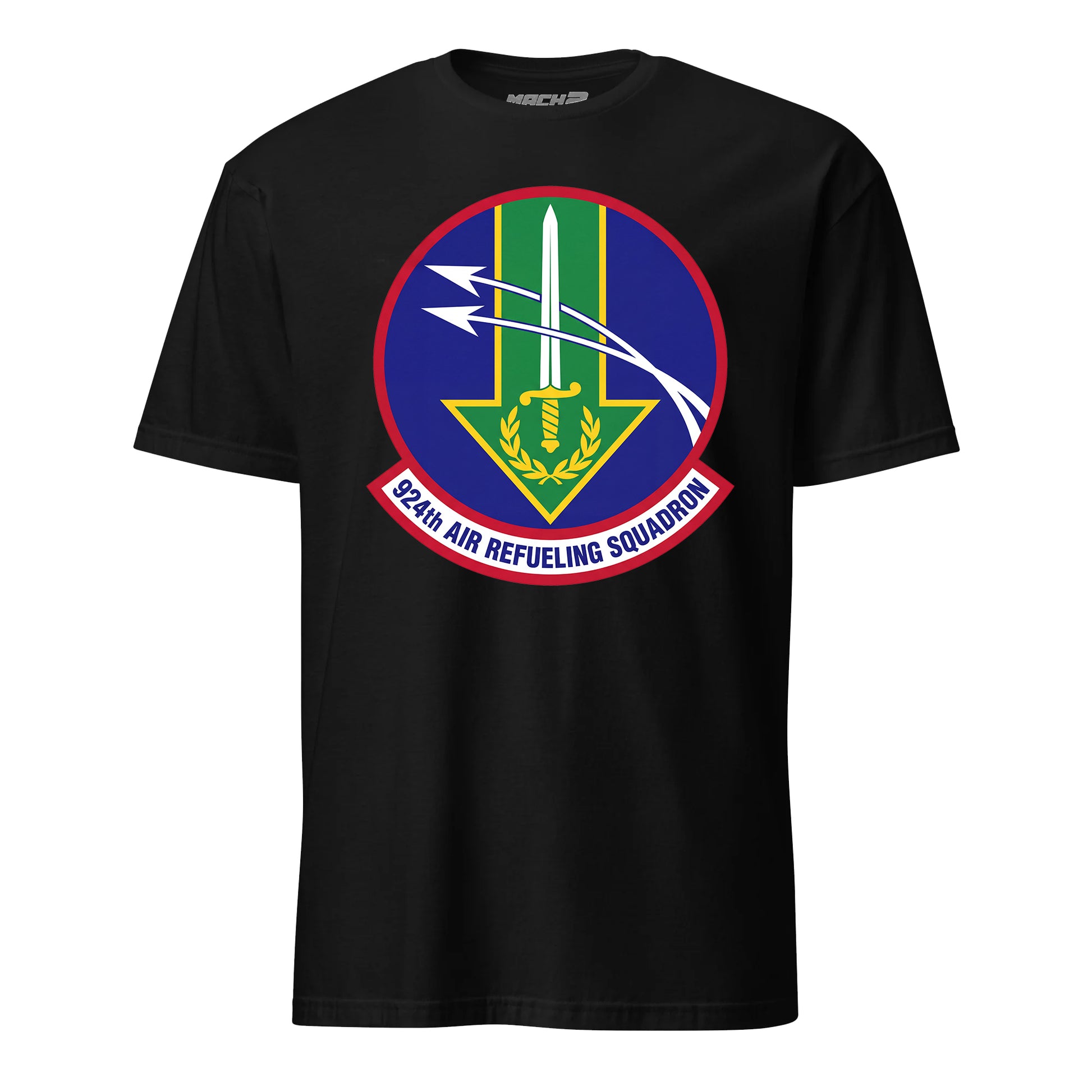 Mach2 Squadron Upload | 924TH AIR REFUELING SQUADRON | T-Shirt | Black | MACH-SHORT-SLEEVE-FRONT-BLACK.jpg