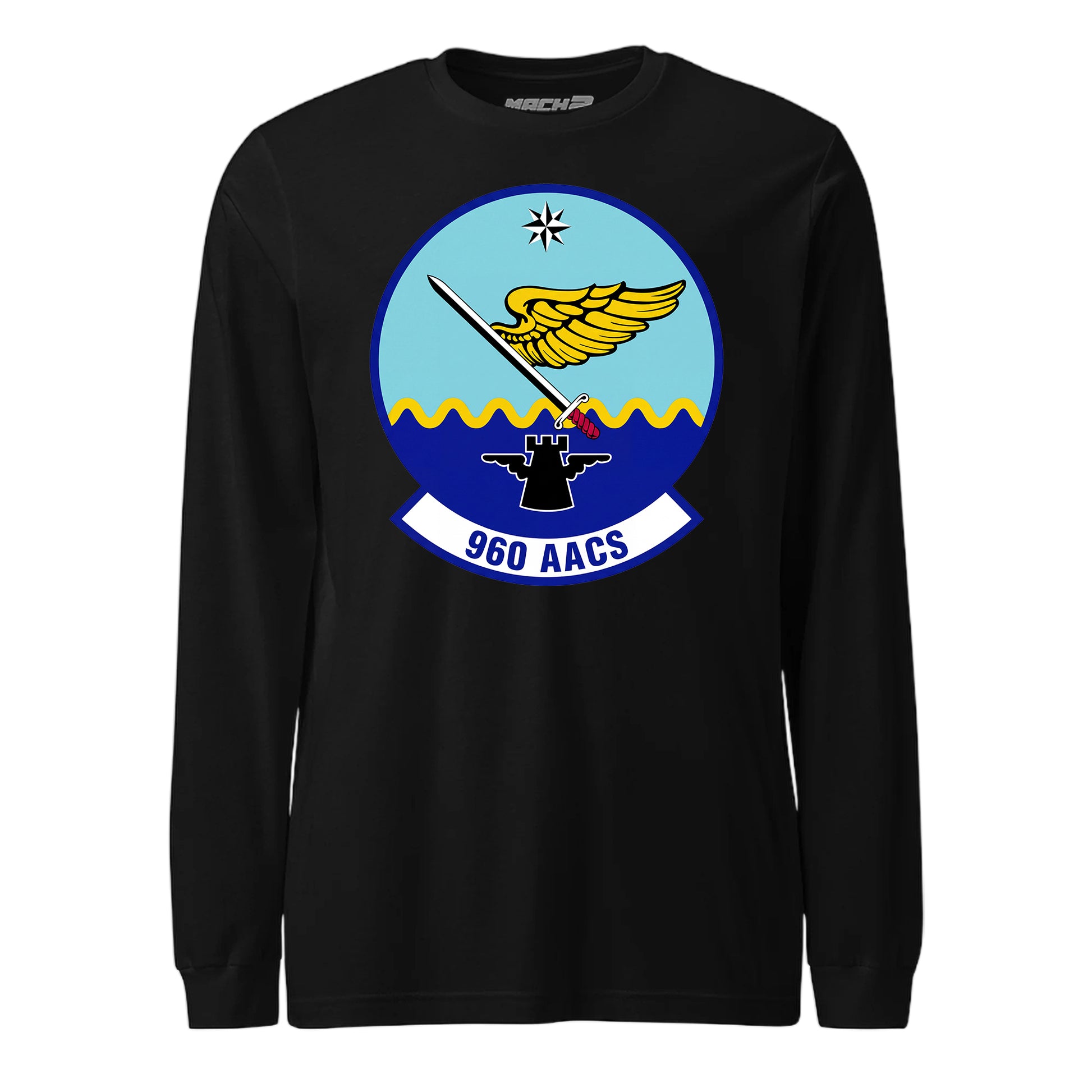 Mach2 Squadron Upload | 960TH AIRBORNE AIR CONTROL SQUADRON | Long Sleeve | Black | MACH-LONG-SLEEVE-FRONT-BLACK.jpg