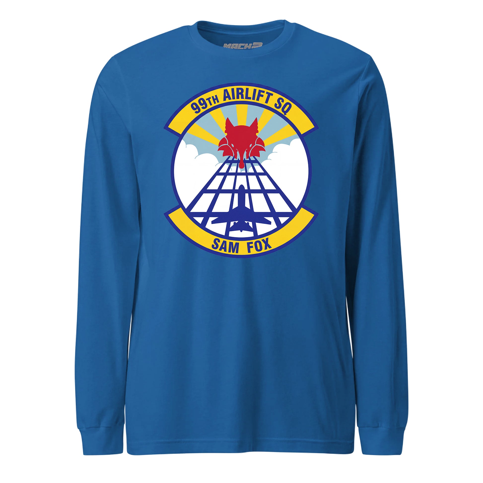 Mach2 Squadron Upload | 99TH AIRLIFT SQUADRON | Long Sleeve | Royal | MACH-LONG-SLEEVE-FRONT-ROYAL.jpg